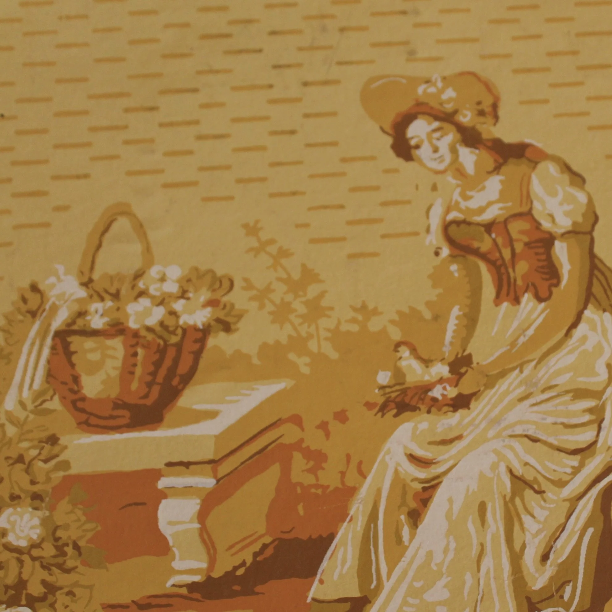 American Chartreuse Scenic Wallpaper Vintage Bandbox