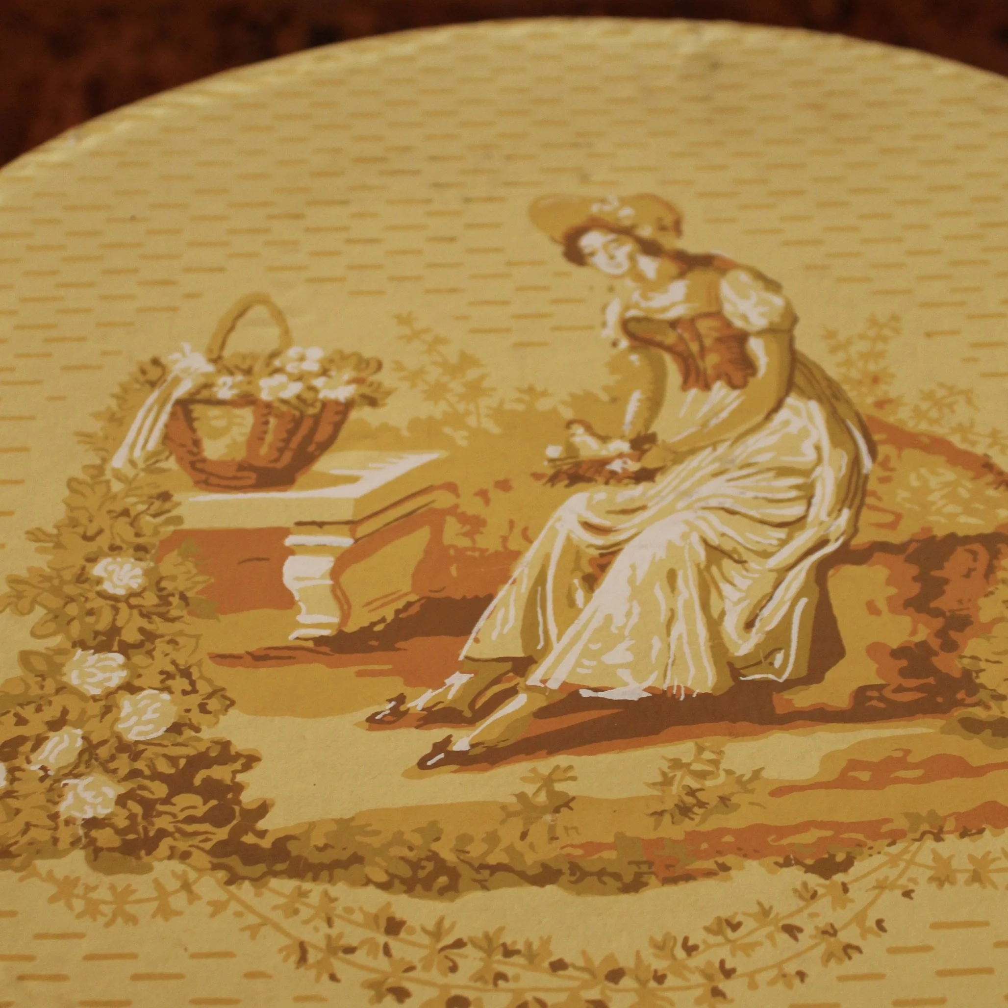 American Chartreuse Scenic Wallpaper Vintage Bandbox