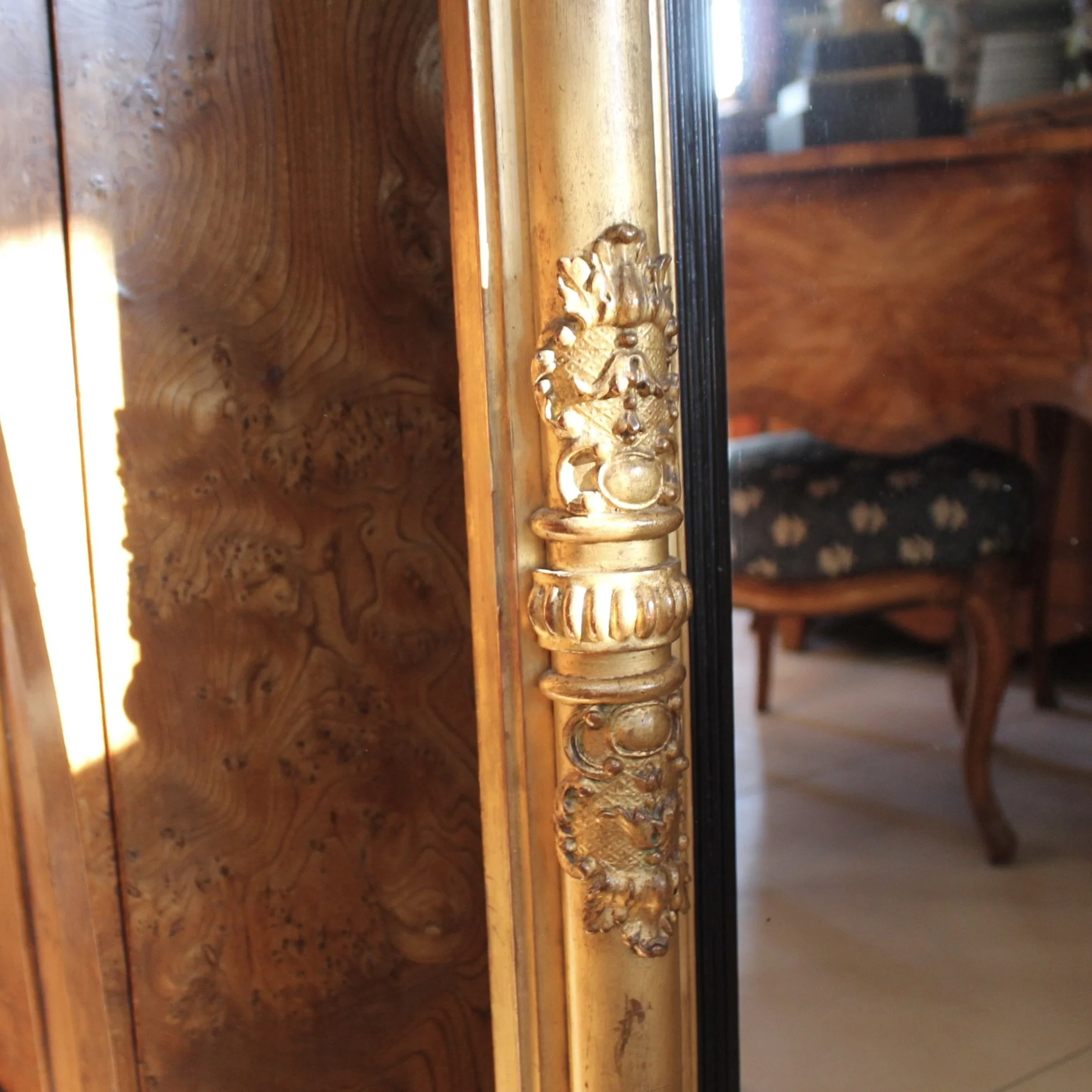 Large Swedish Giltwood Tabernacle Pier Mirror