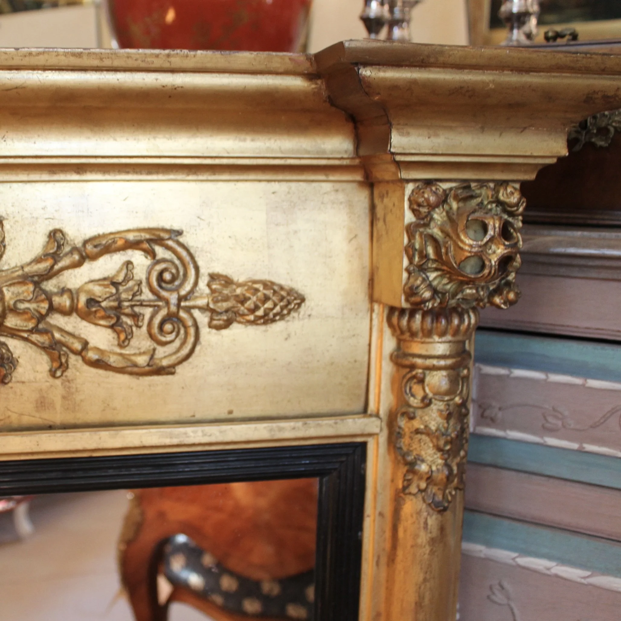 Large Swedish Giltwood Tabernacle Pier Mirror