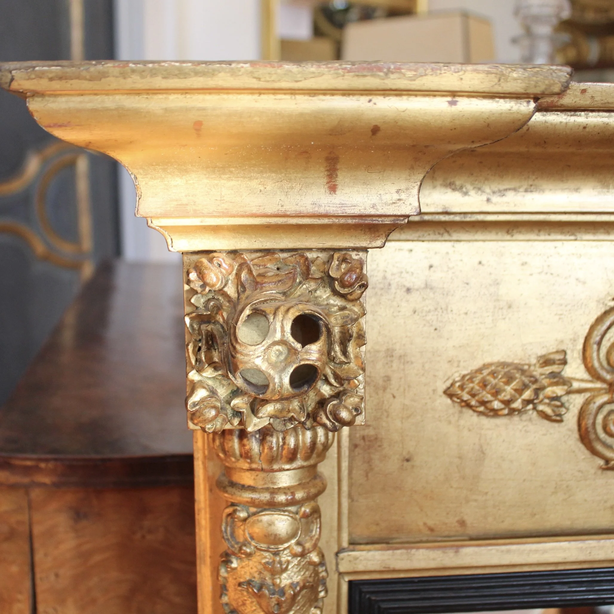 Large Swedish Giltwood Tabernacle Pier Mirror