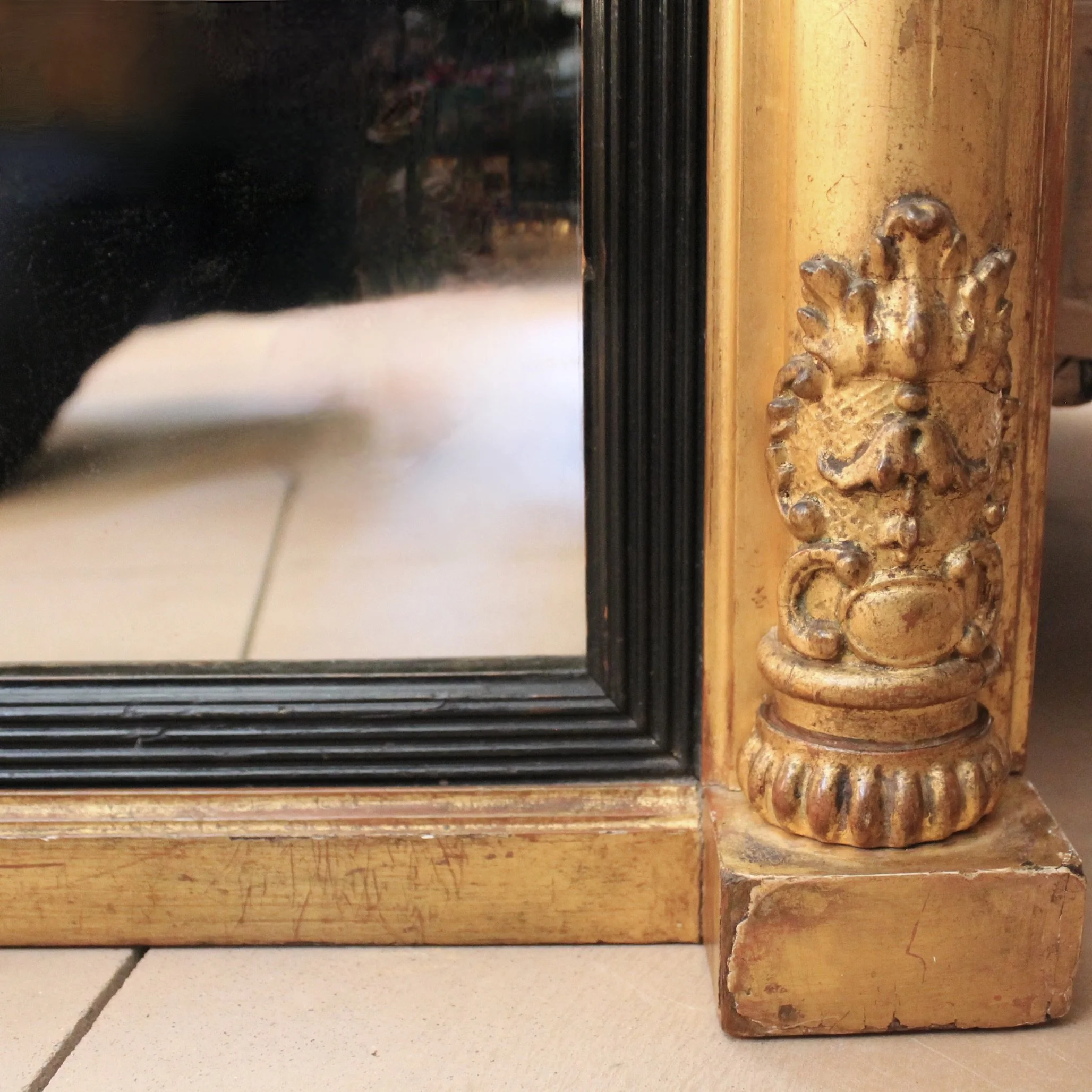 Large Swedish Giltwood Tabernacle Pier Mirror