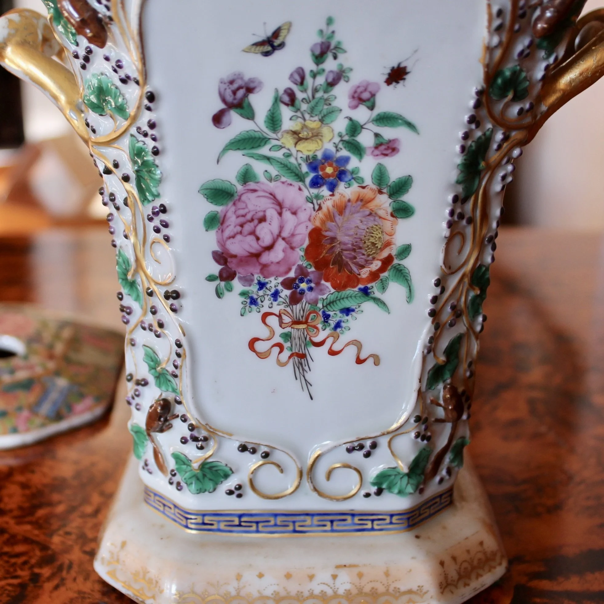 Chinese Export Bough Pot, 19th Century Famille Rose