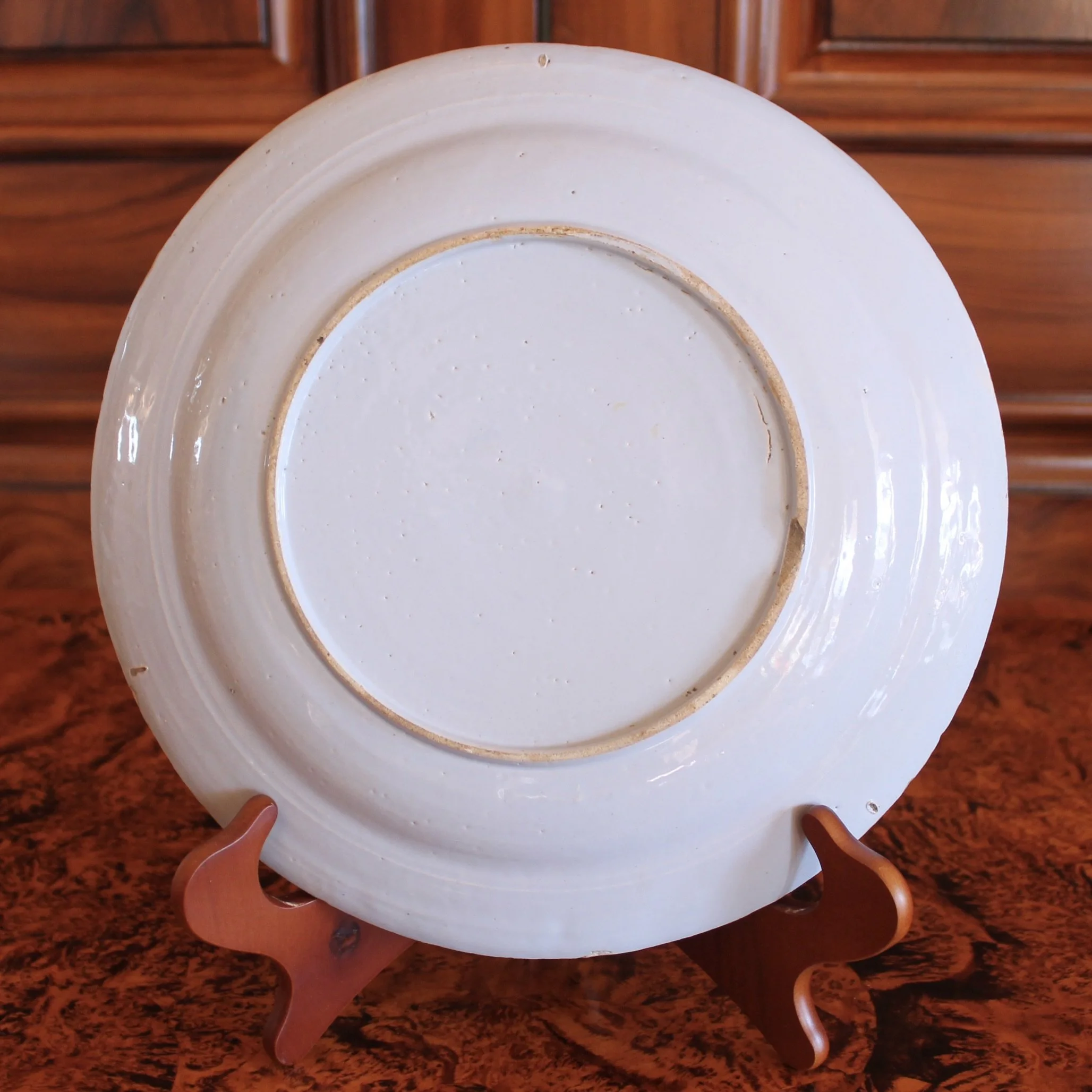 Large English Delft Charger with Parrot- 18th Century