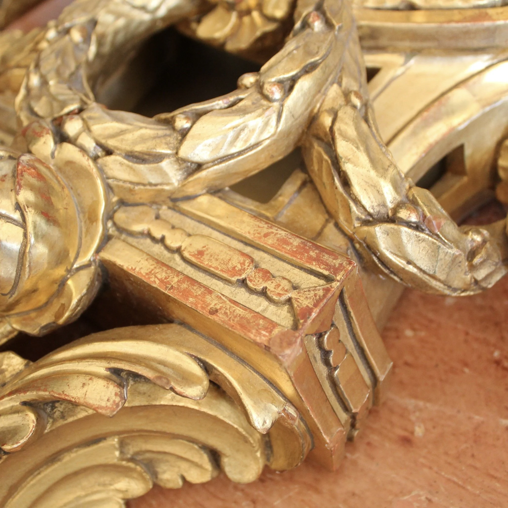 Swedish Gustavian Style Gilt Wood Cartel Clock, Georg Jensen Inc.