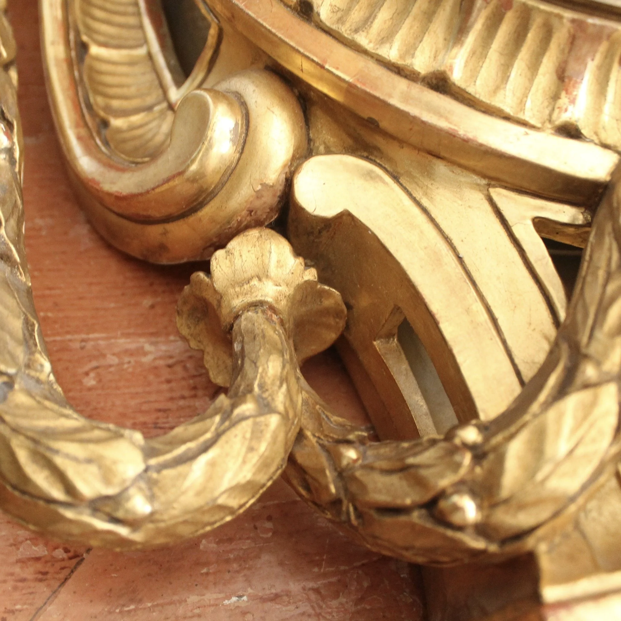 Swedish Gustavian Style Gilt Wood Cartel Clock, Georg Jensen Inc.