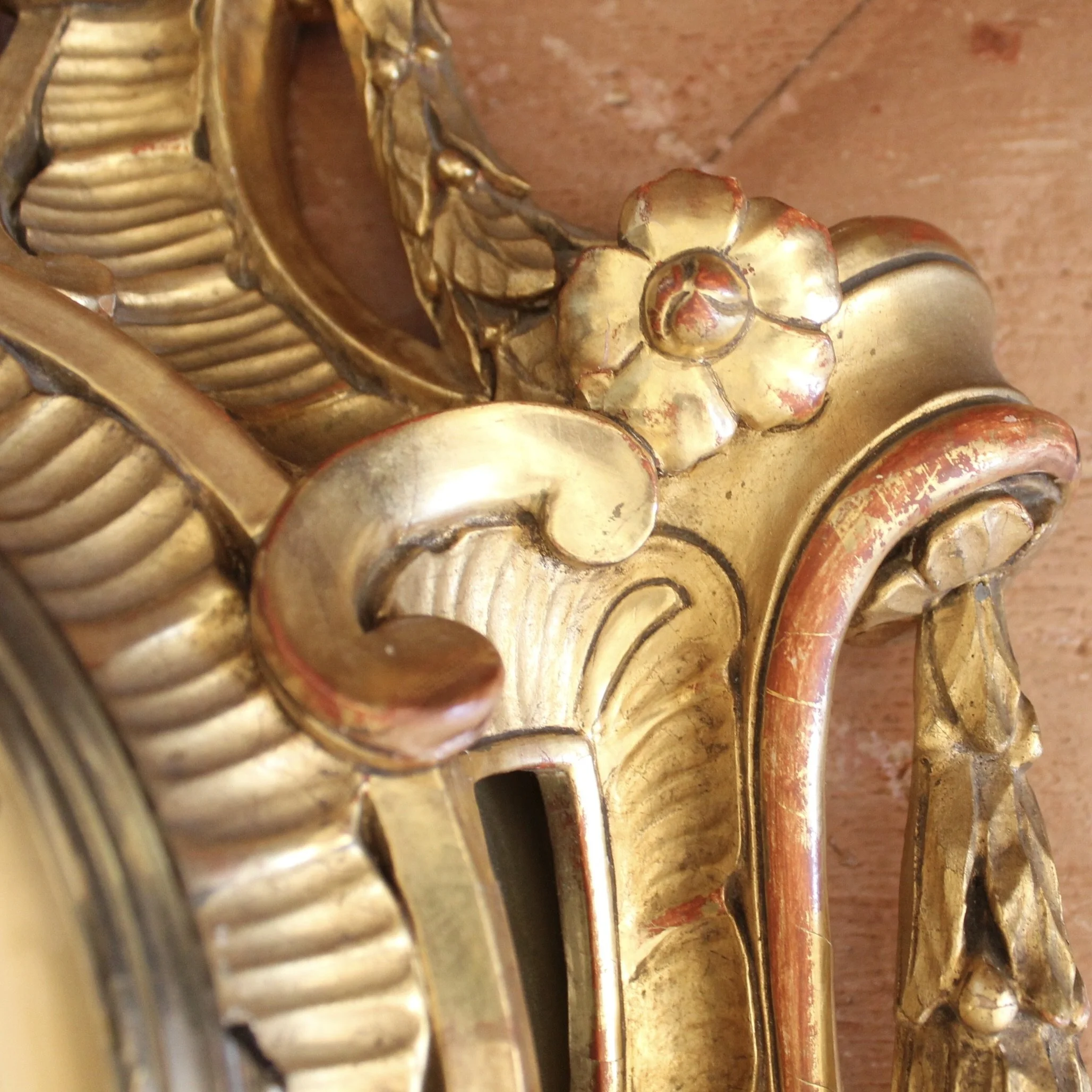 Swedish Gustavian Style Gilt Wood Cartel Clock, Georg Jensen Inc.