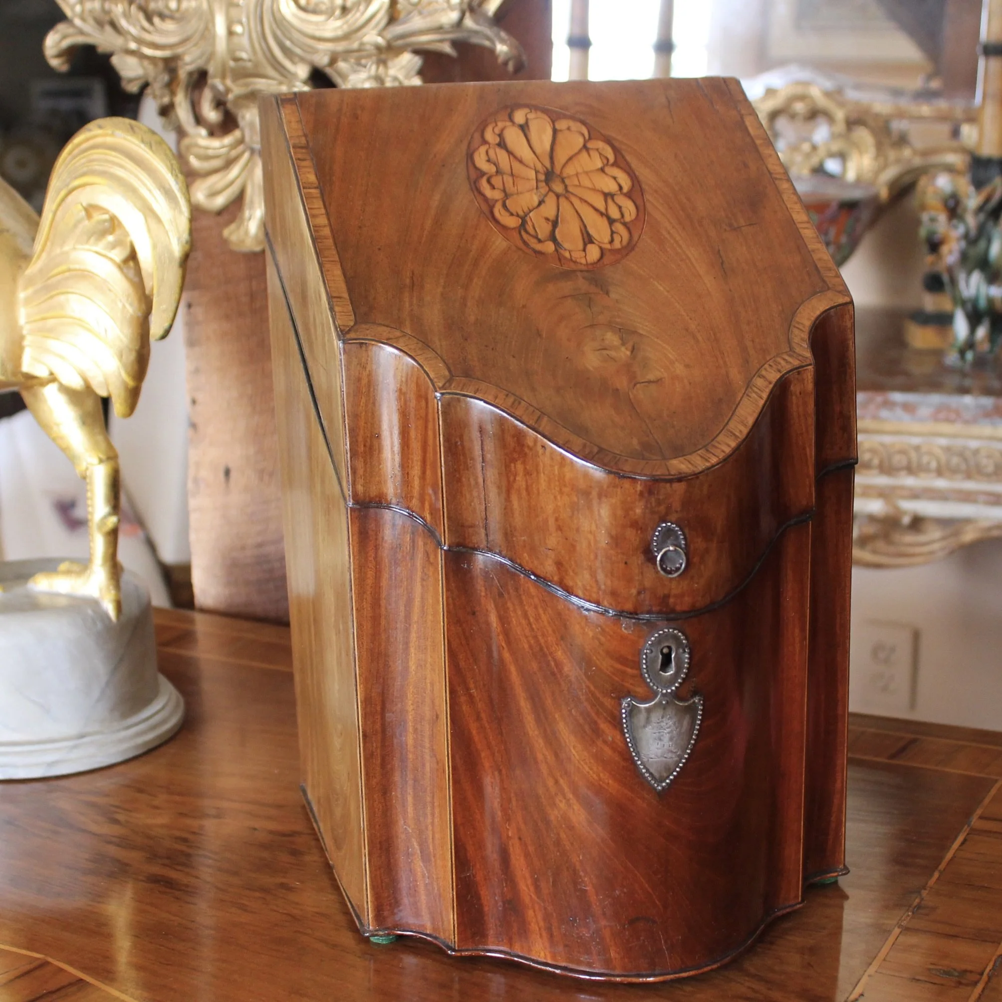 Georgian Inlaid Mahogany Knife Box / Letter Box
