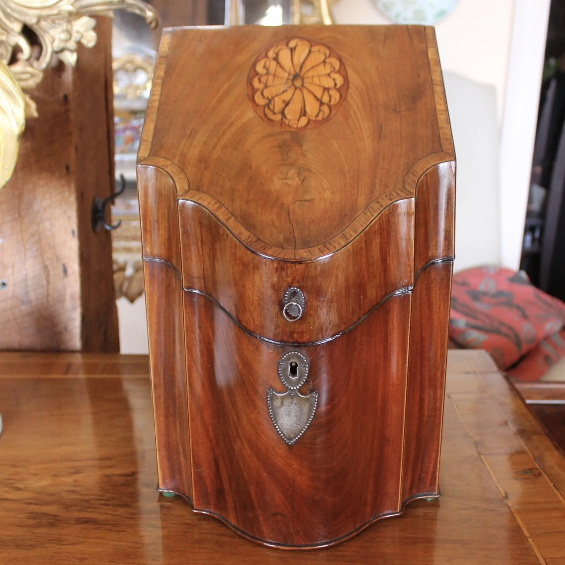 Georgian Inlaid Mahogany Knife Box / Letter Box