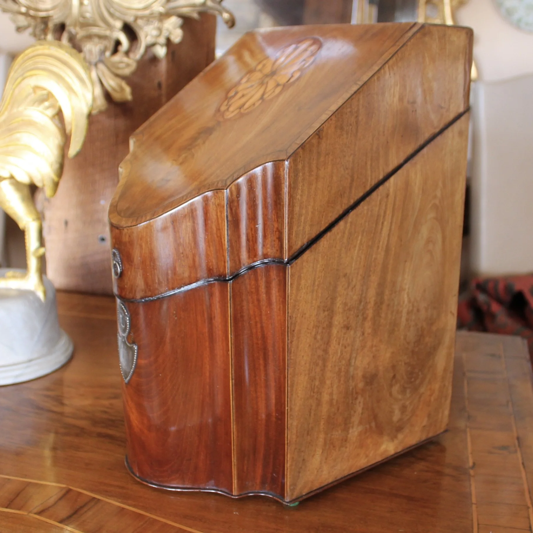 Georgian Inlaid Mahogany Knife Box / Letter Box