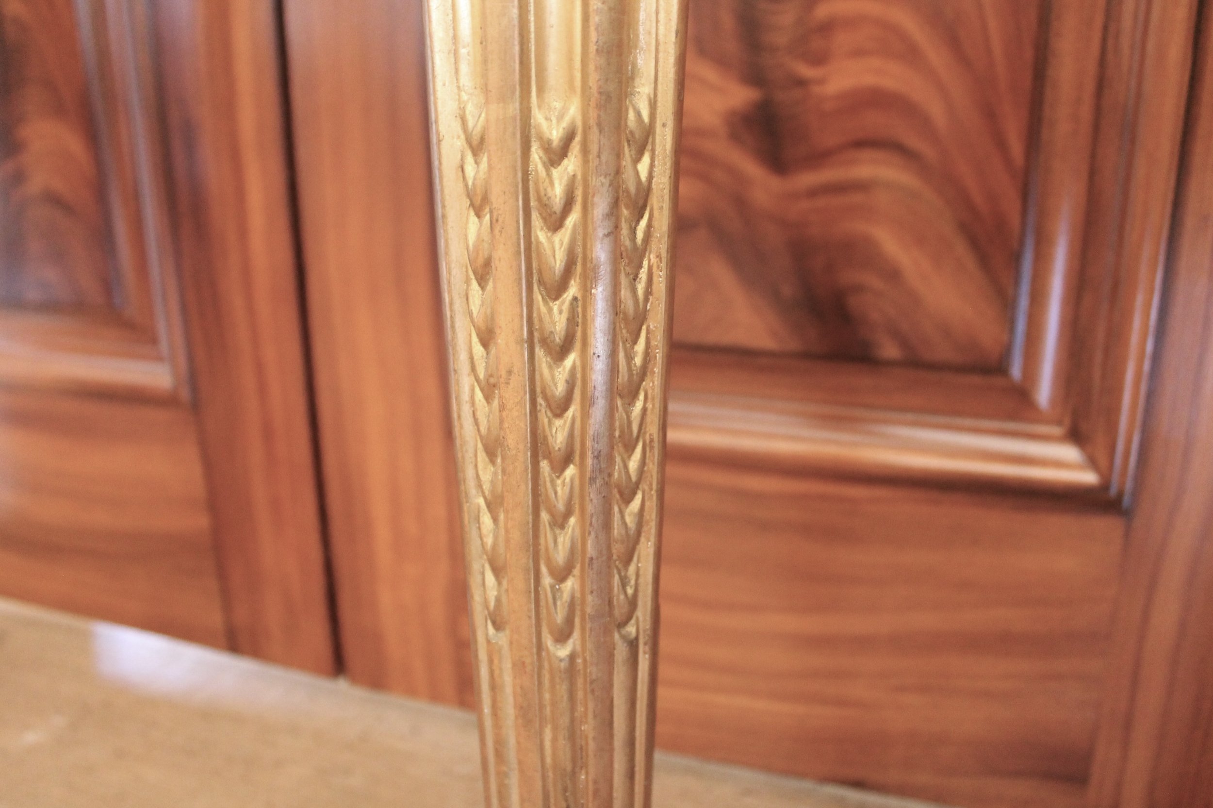 Italian Neoclassical Demilune Giltwood Console Table