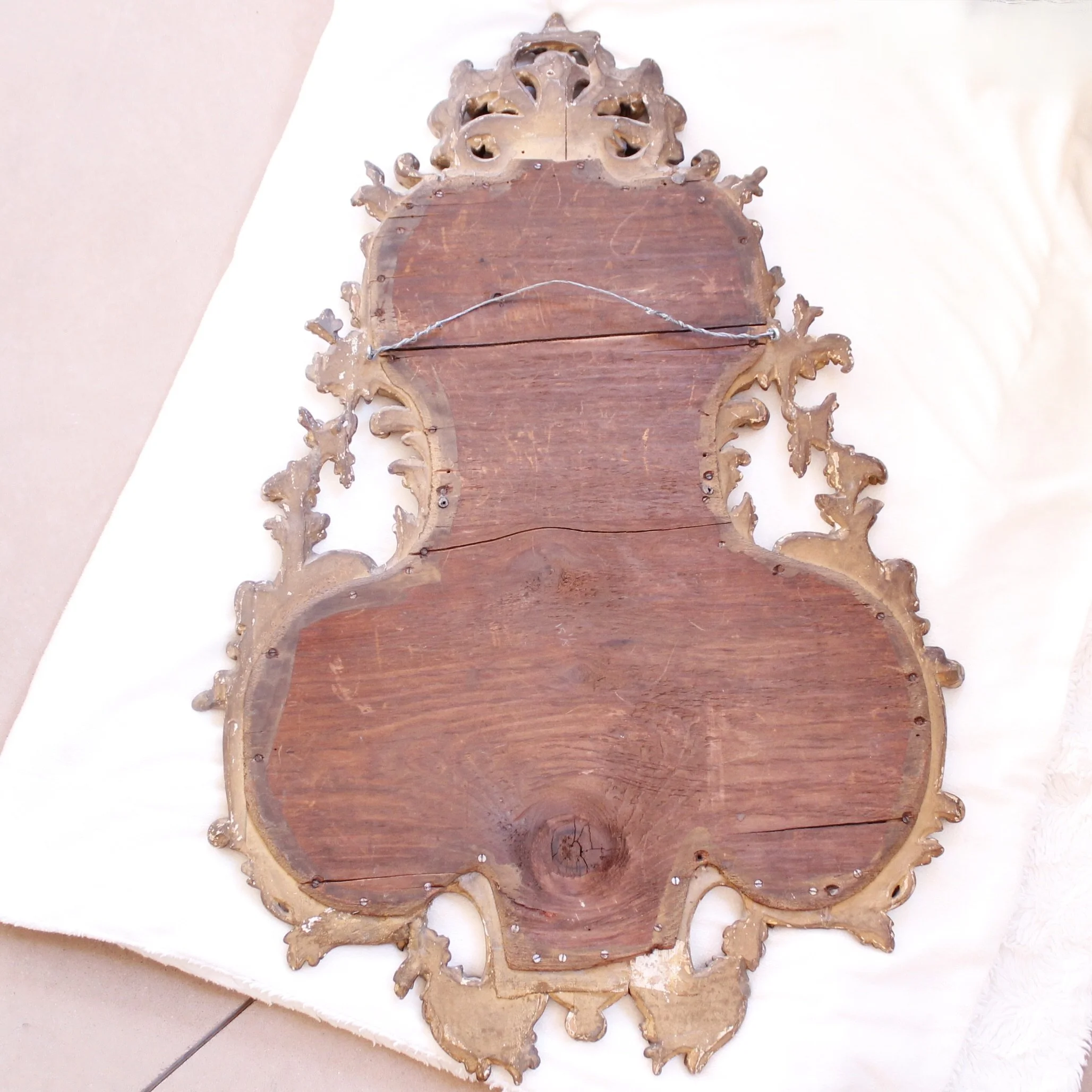 Small French Rococo Giltwood Mirror, 19th Century