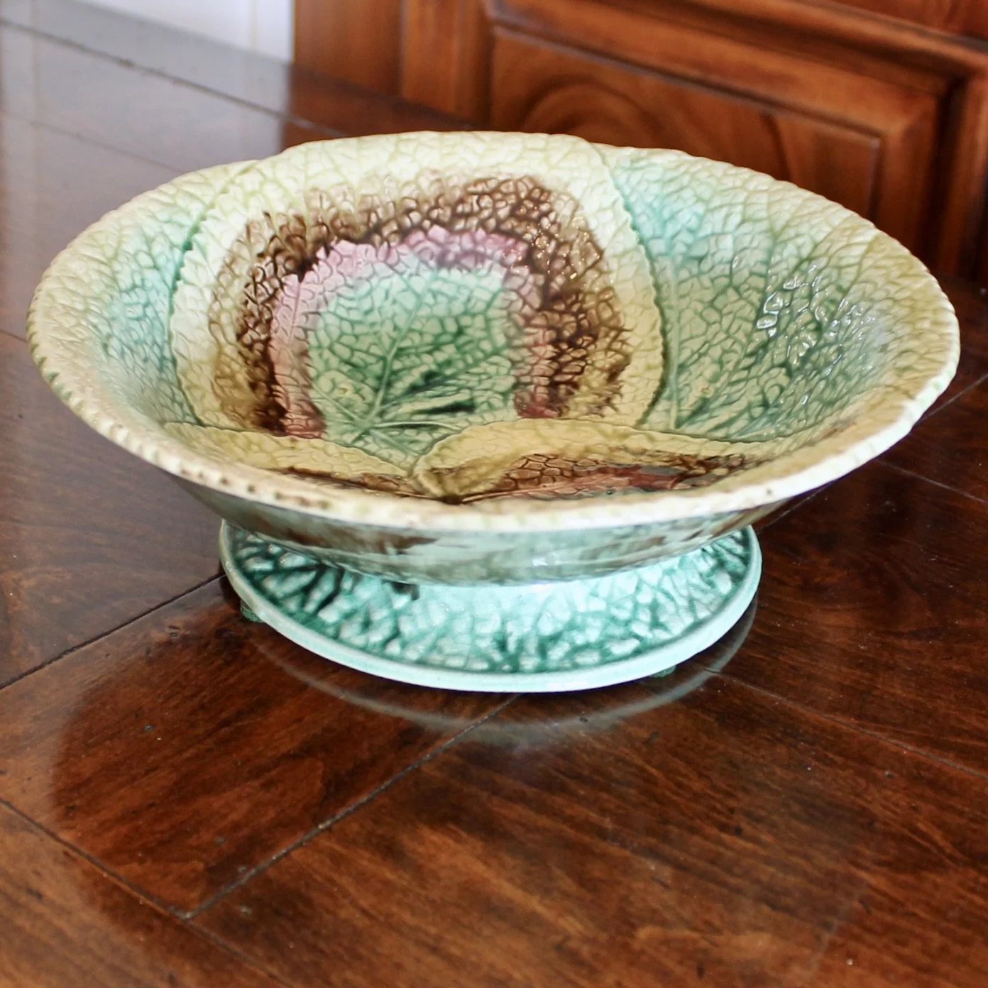 Begonia Leaf Majolica Compote