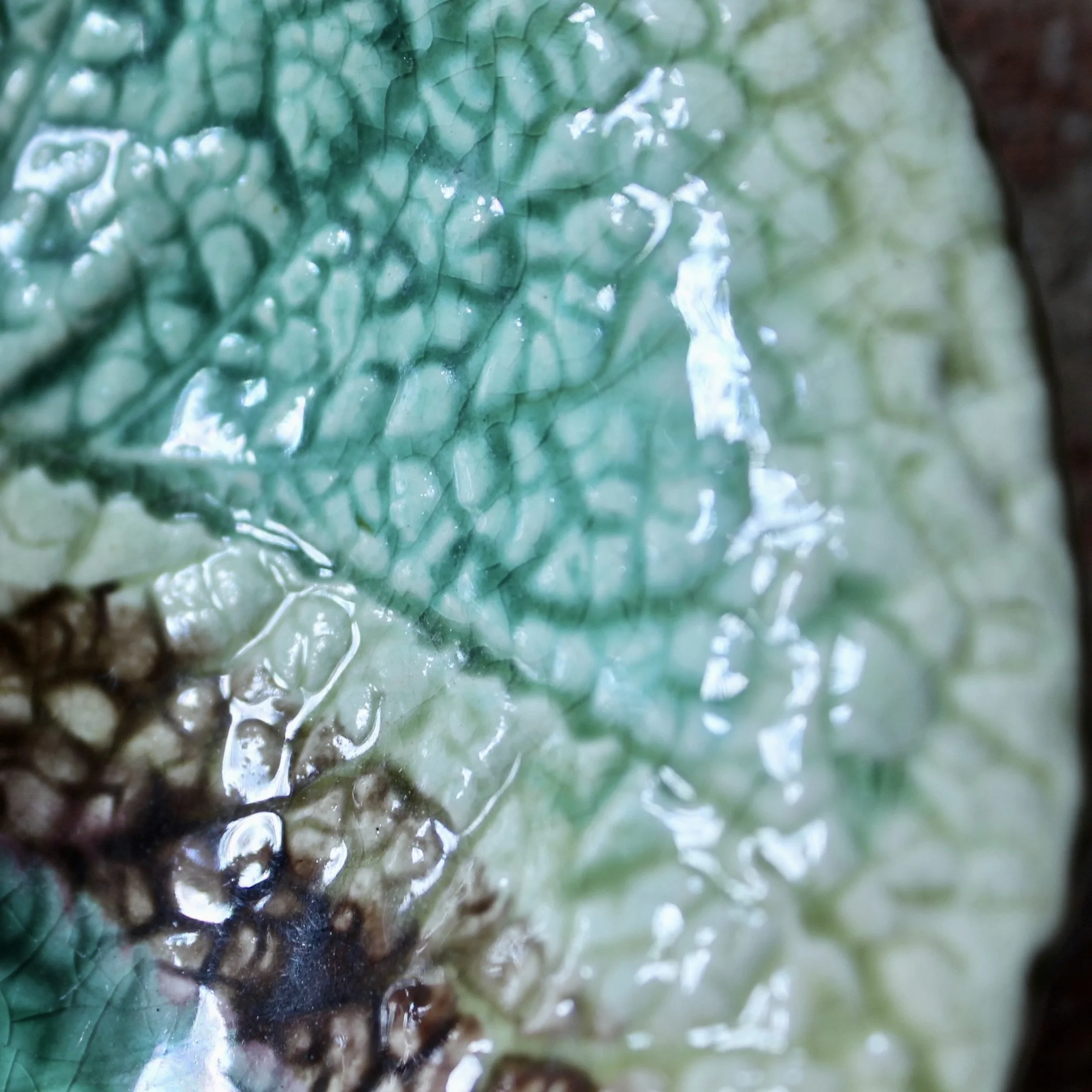 Begonia Leaf Majolica Compote