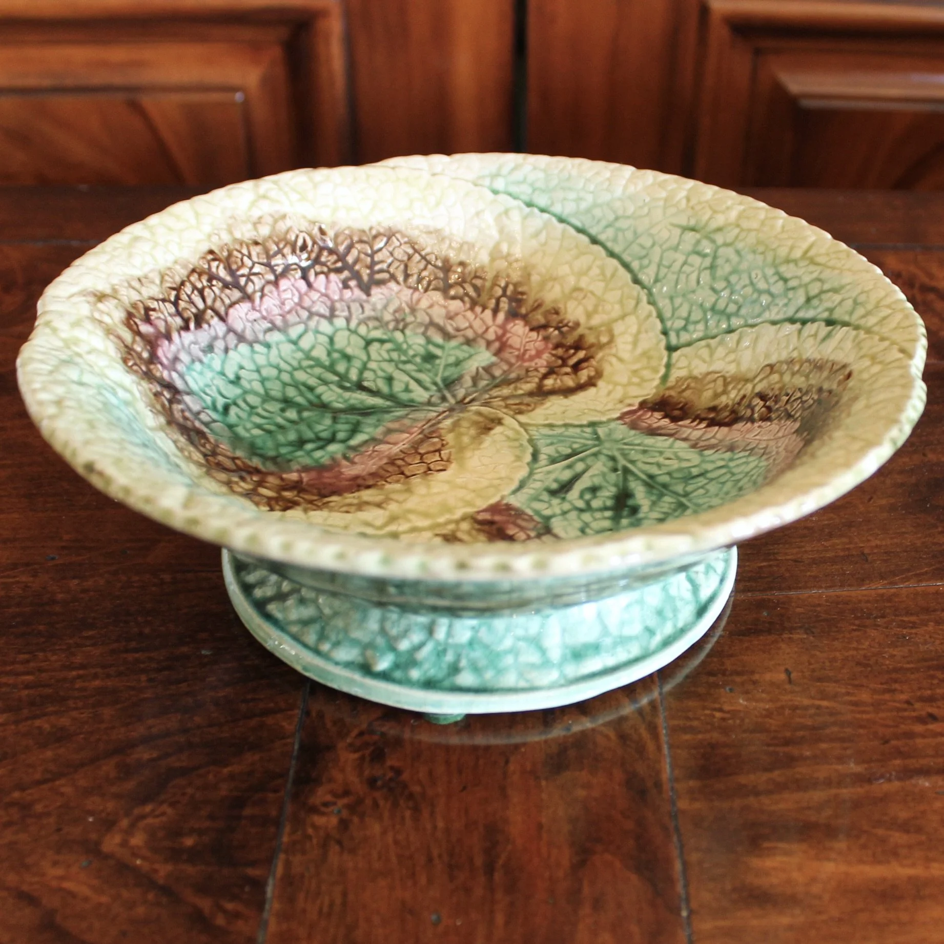 Begonia Leaf Majolica Compote