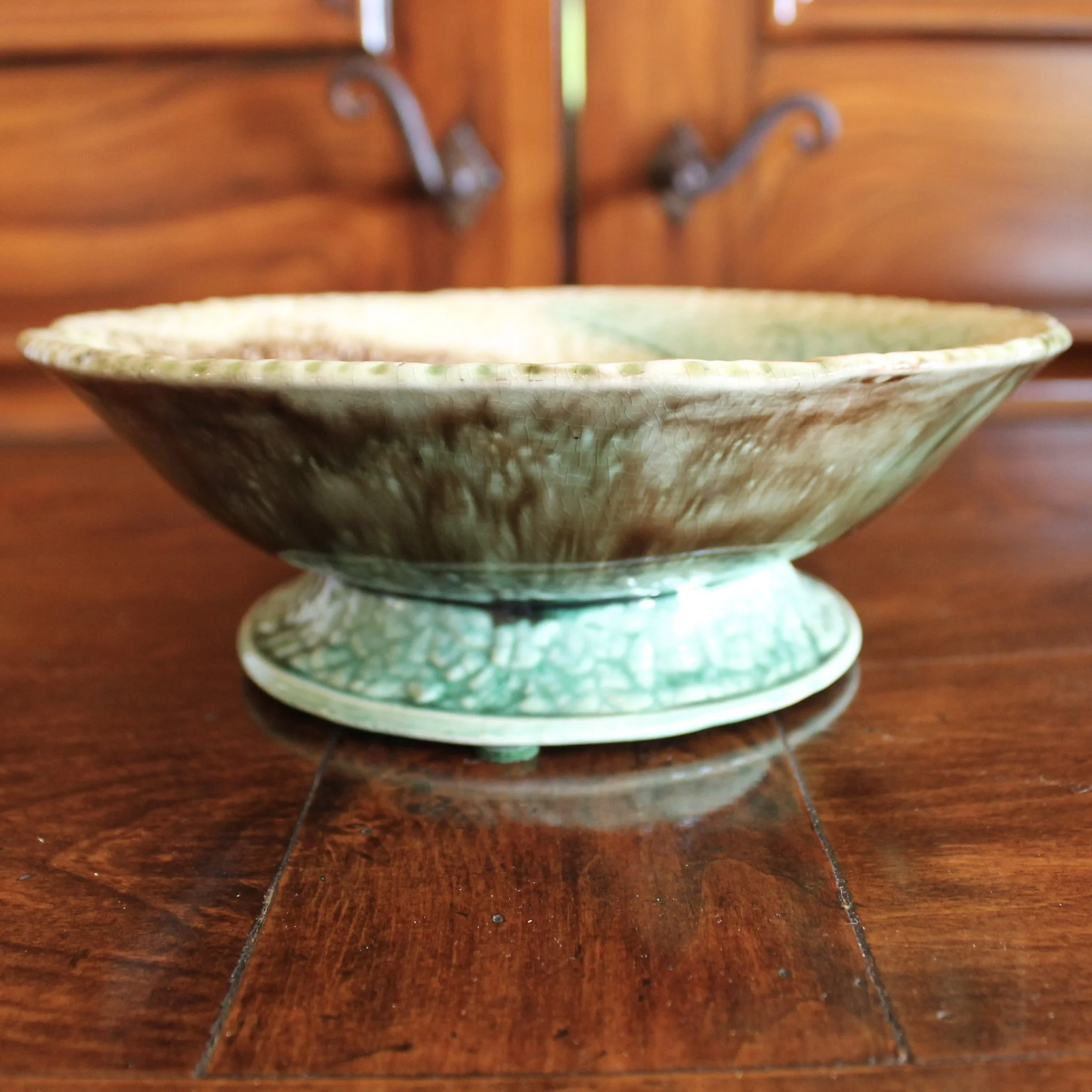 Begonia Leaf Majolica Compote