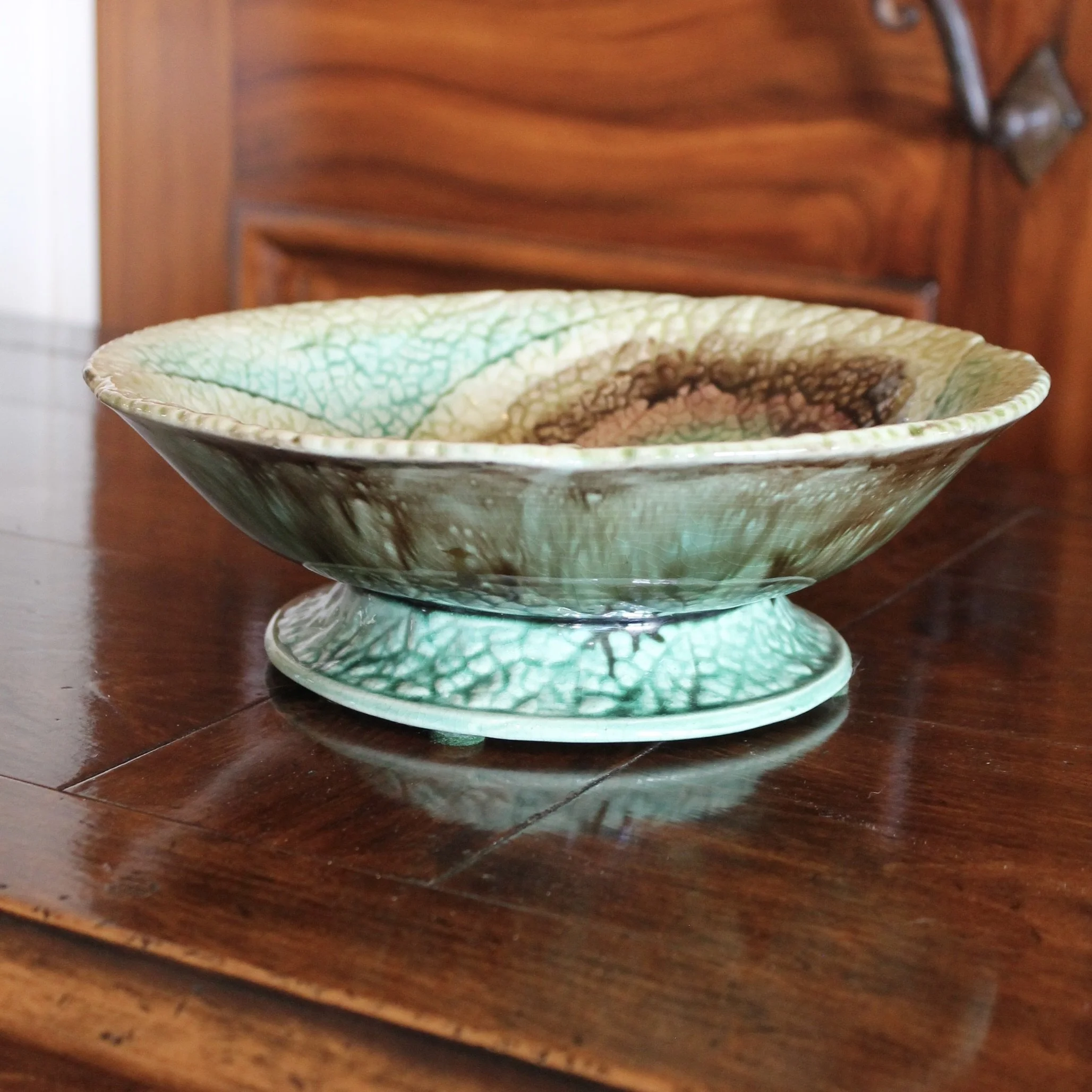 Begonia Leaf Majolica Compote