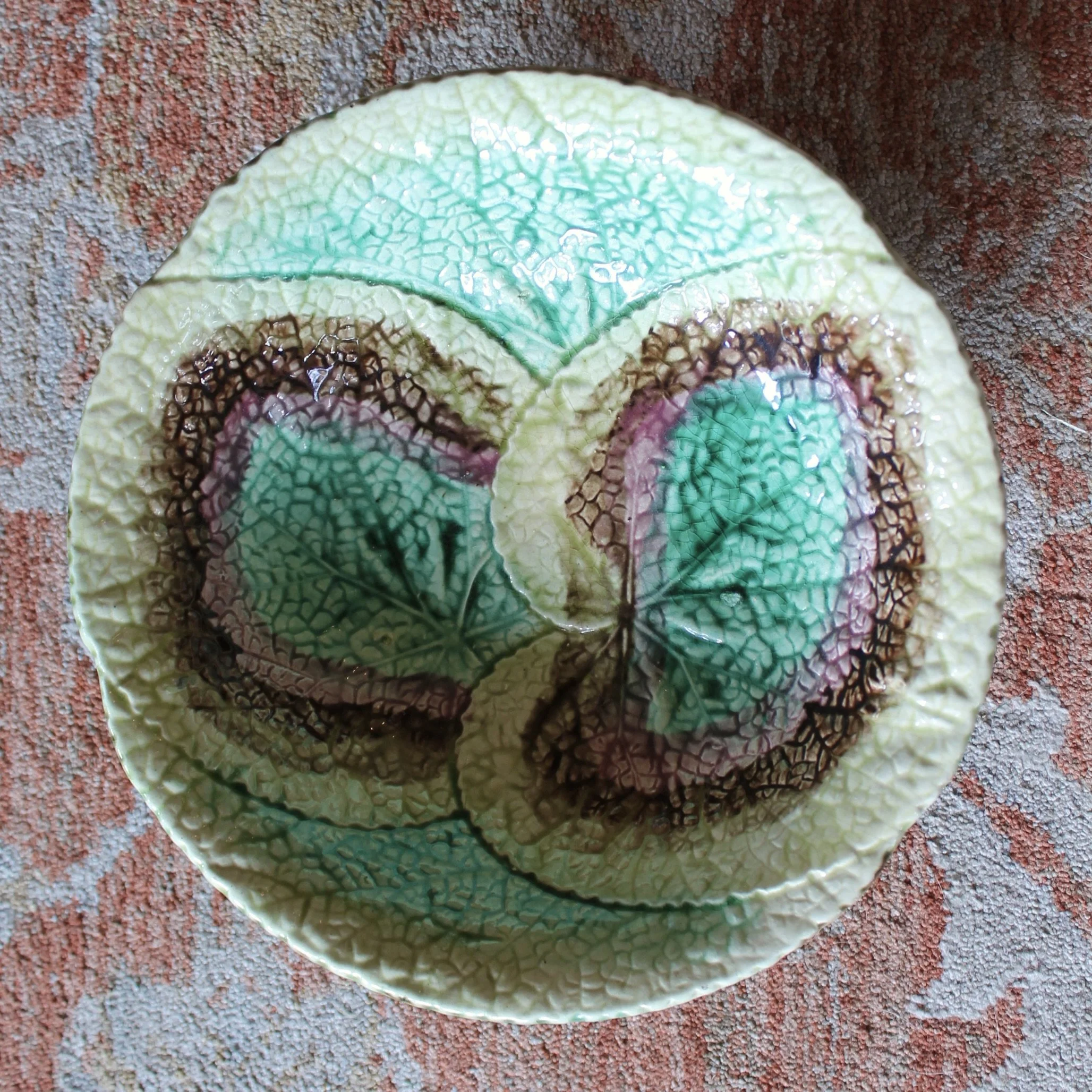 Begonia Leaf Majolica Compote