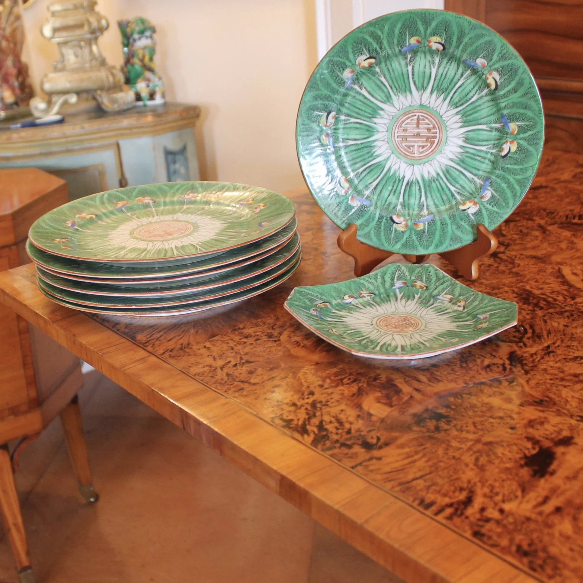 Chinese Export Green (Famille Verte) “Cabbage” Porcelain
