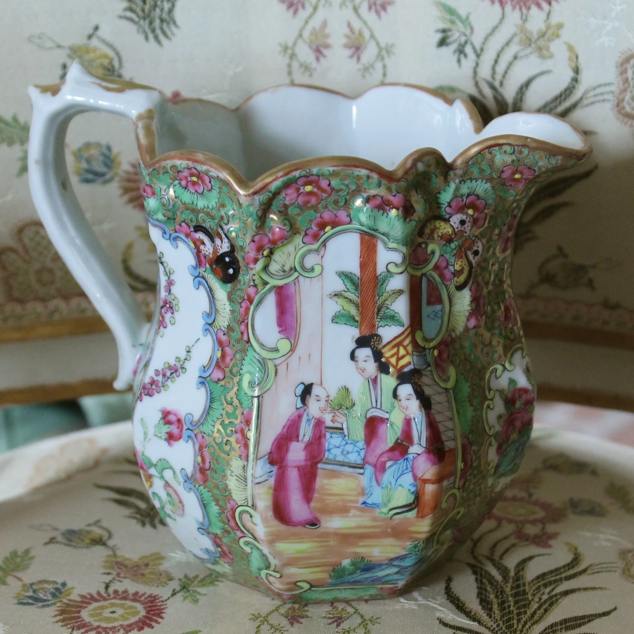 Rose Medallion Porcelain Jugs- a Pair