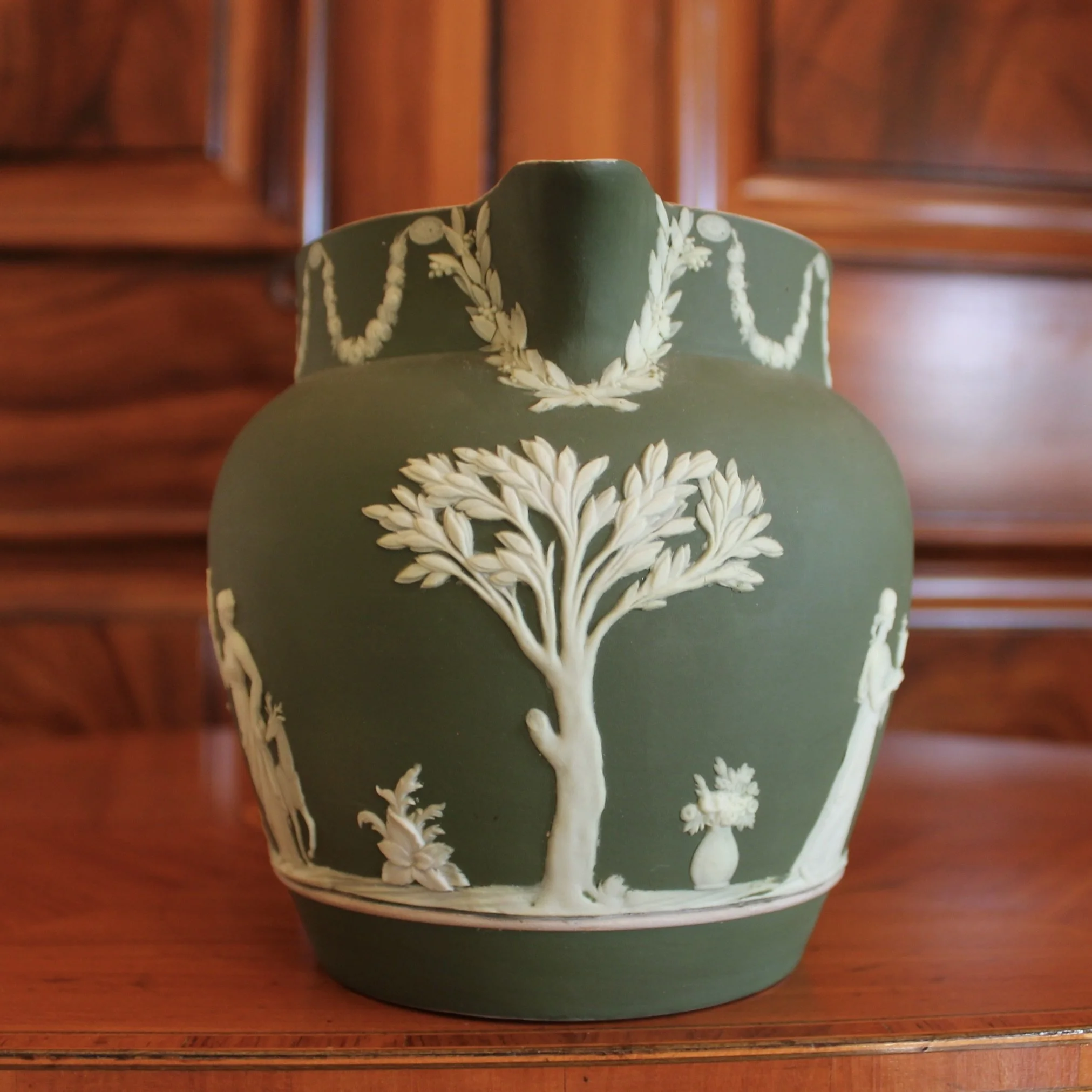 Antique Wedgwood Green Jasperware Jug