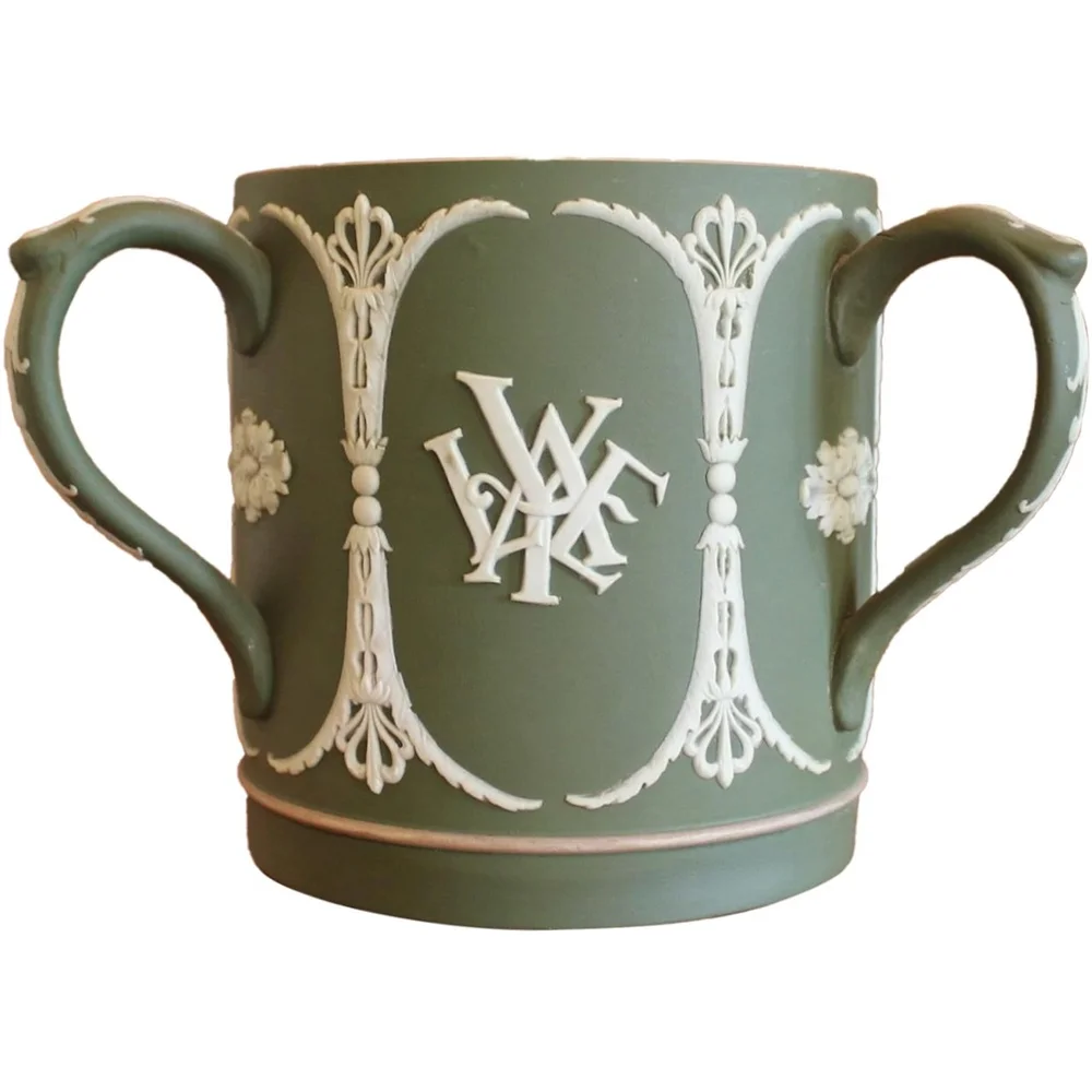 Antiques Charlottesville, VA Antique Wedgwood Green Jasperware Yale  University Loving Cup - MIRABELLE ANTIQUES