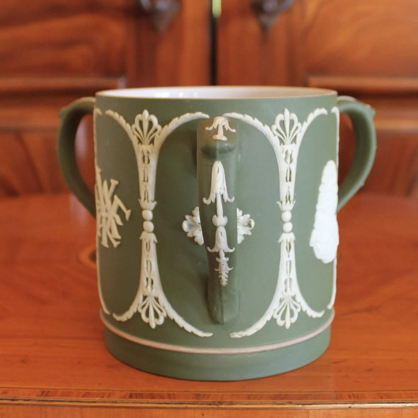 Wedgwood Green Jasperware Yale University Loving Cup