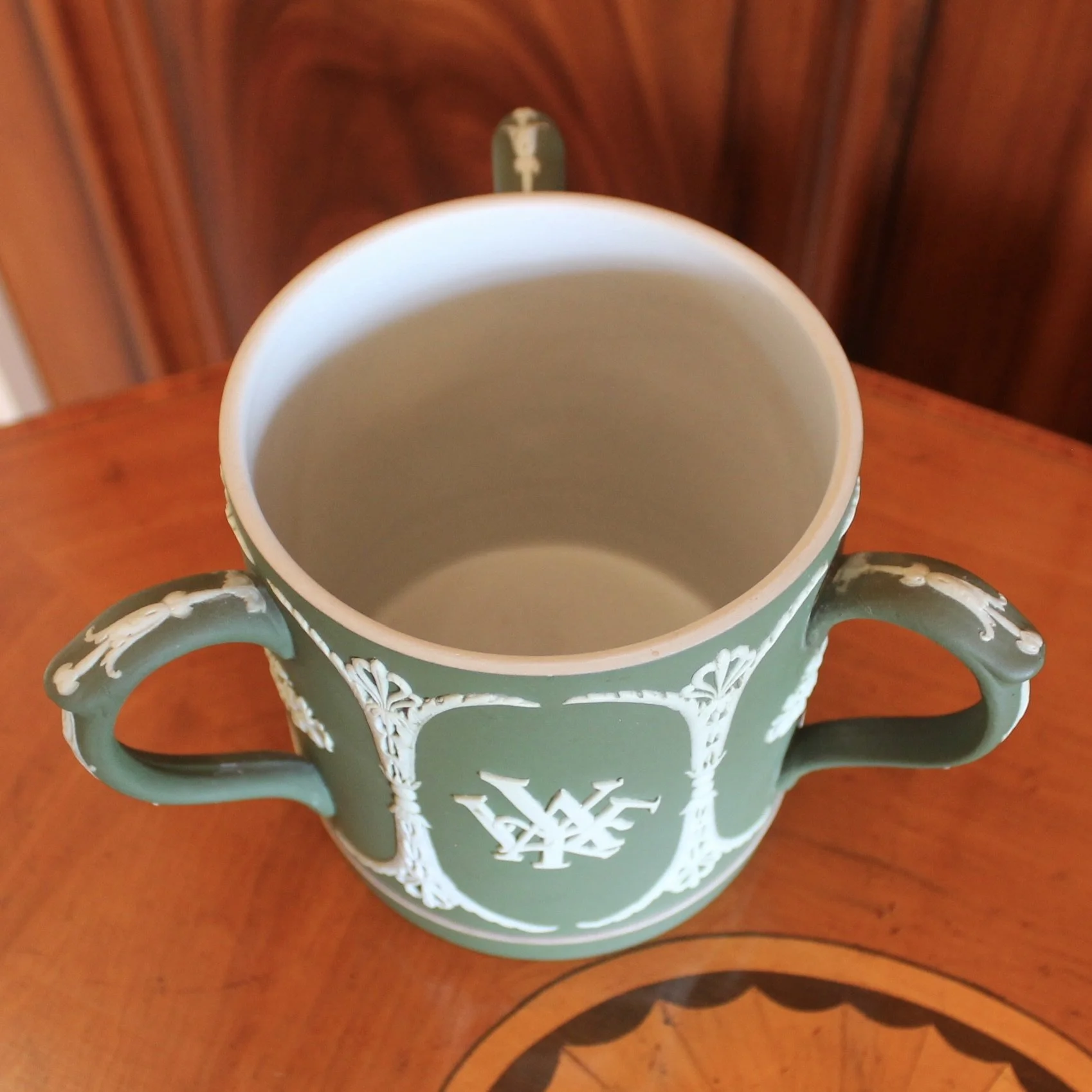 Wedgwood Green Jasperware Yale University Loving Cup