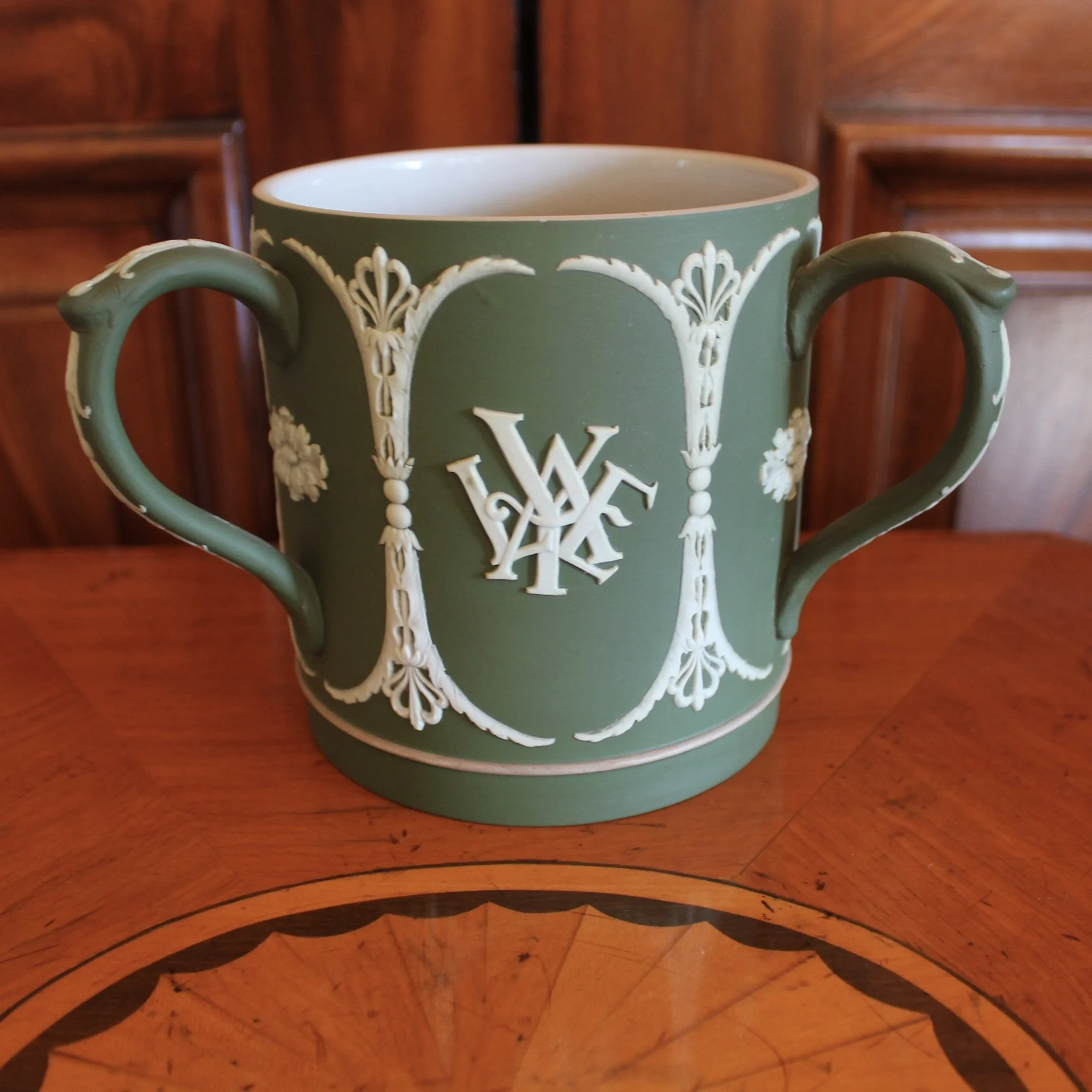 Wedgwood Green Jasperware Yale University Loving Cup