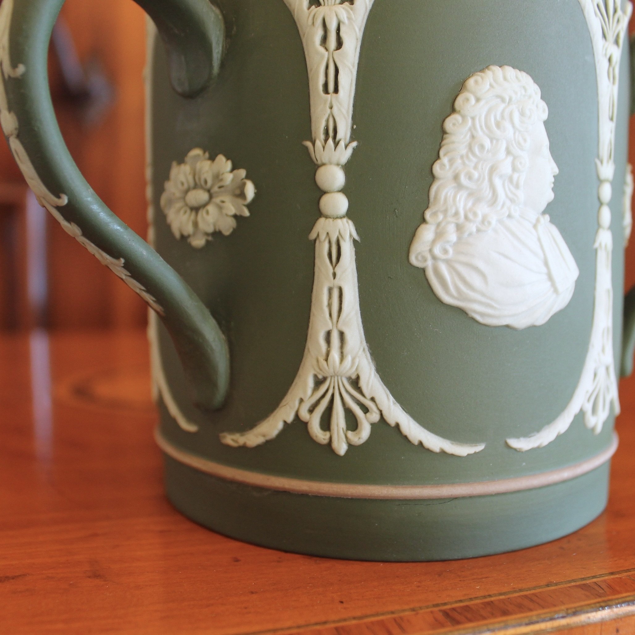 Wedgwood Green Jasperware Yale University Loving Cup