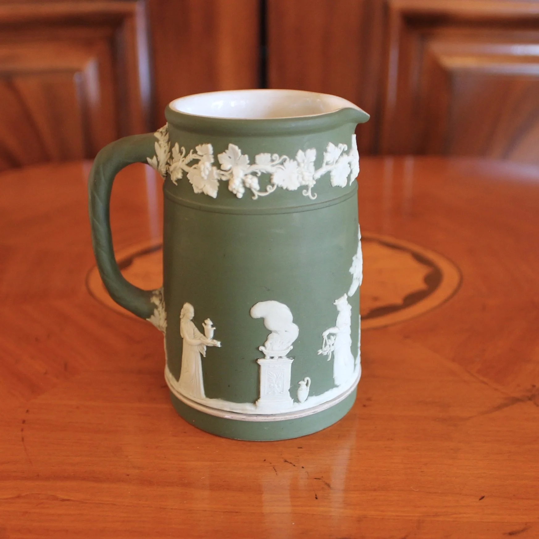 Wedgwood Green Jasperware Cream Pitcher