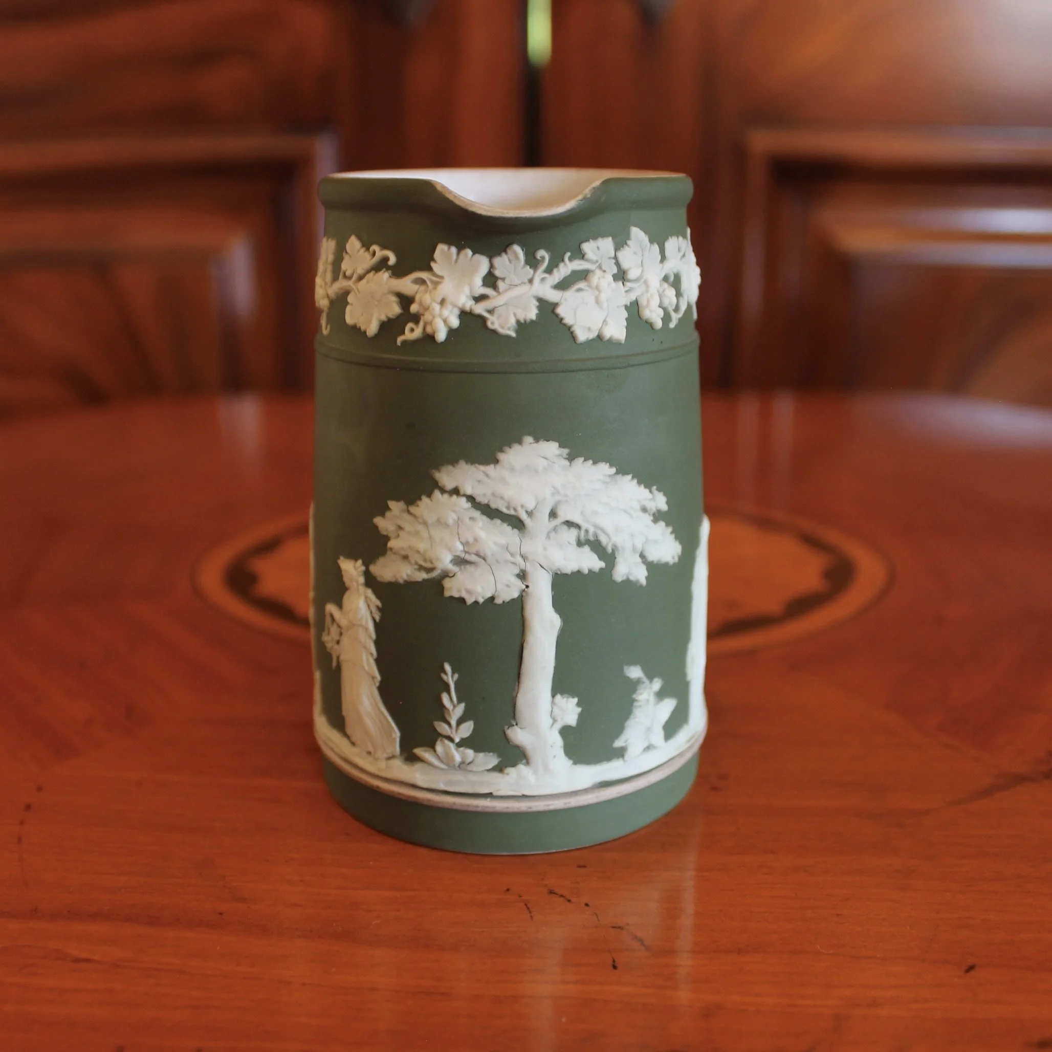 Wedgwood Green Jasperware Cream Pitcher