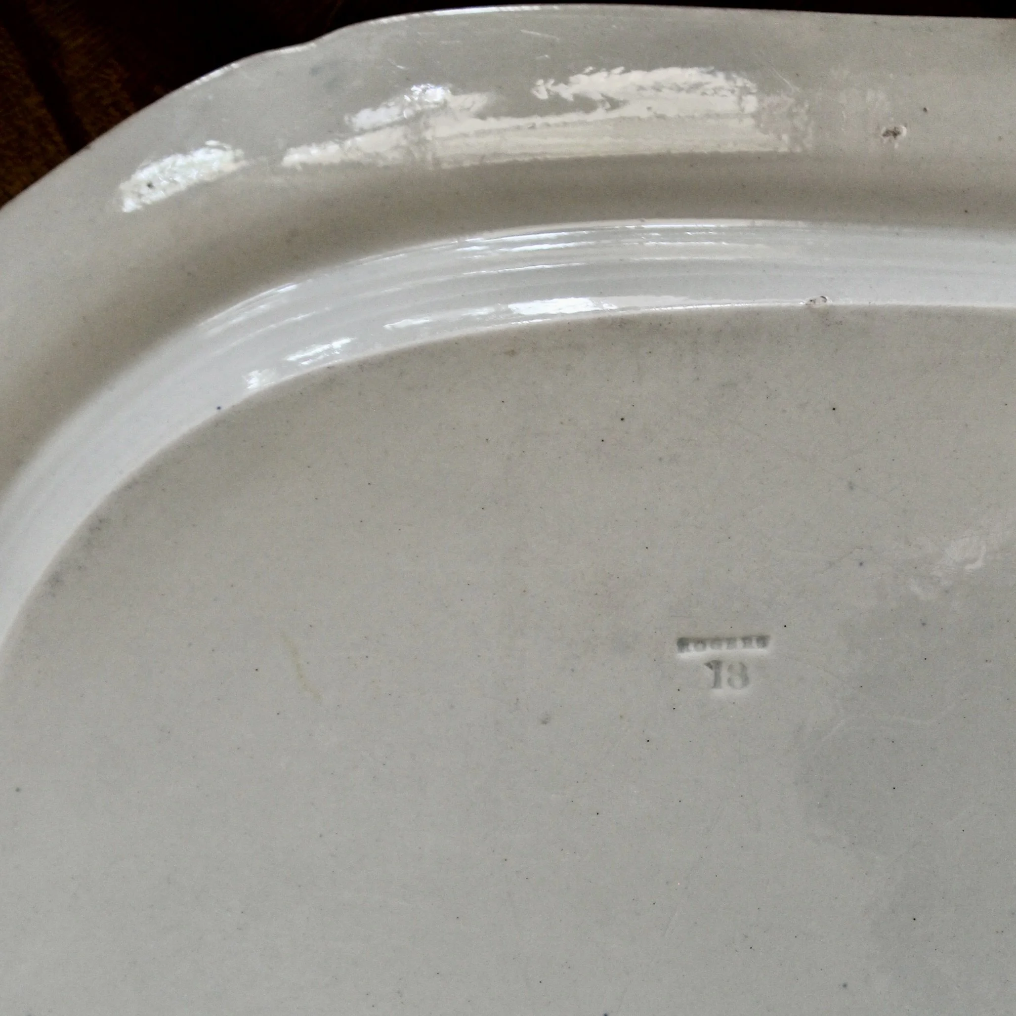 Pair of Large Blue and White Staffordshire Porcelain Platters