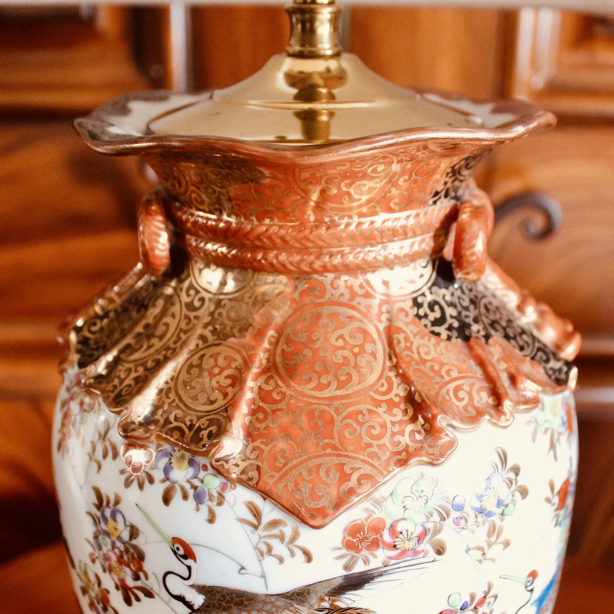 Japanese Kutani Porcelain Lamp