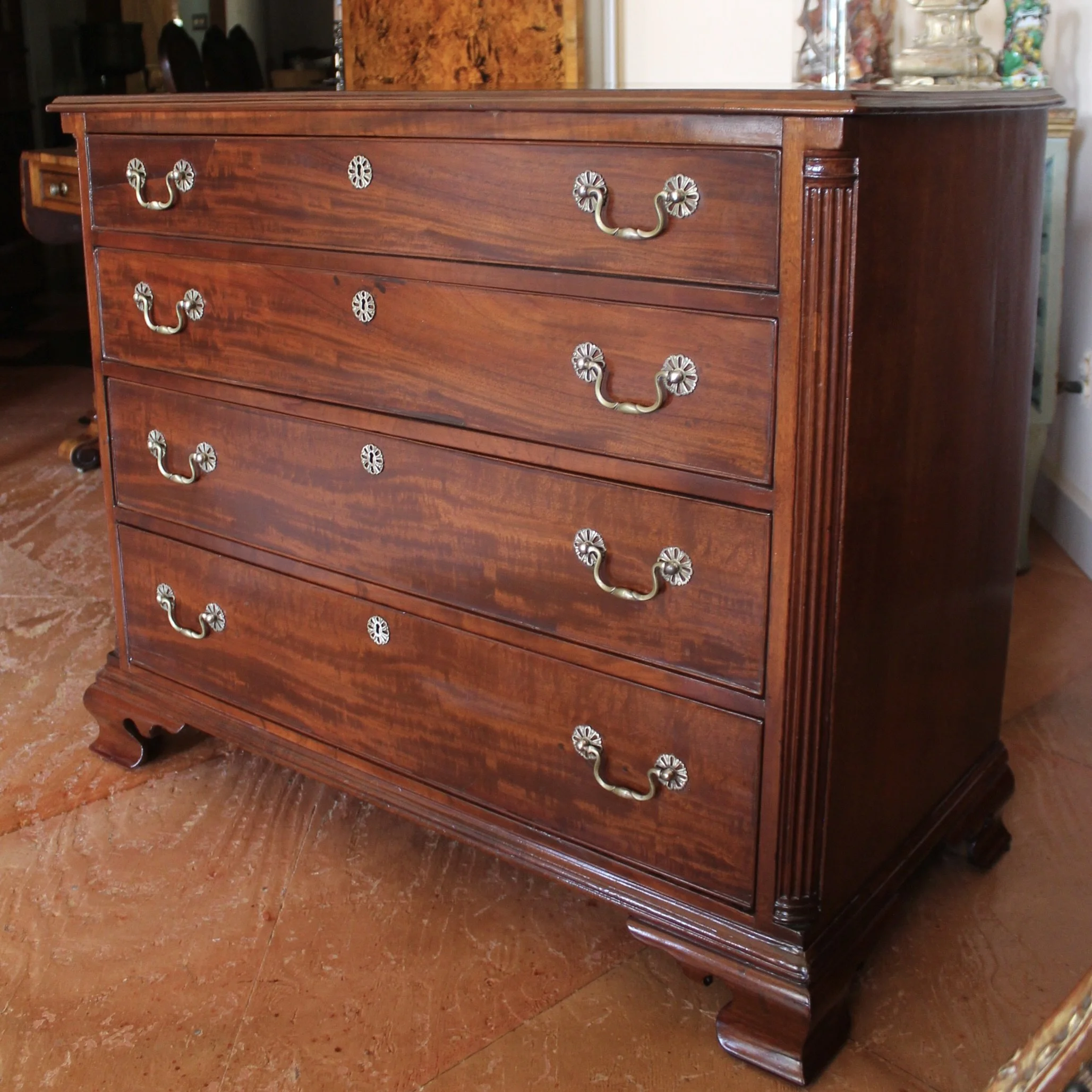 Philadelphia Chippendale Figured Mahogany Chest of Drawers