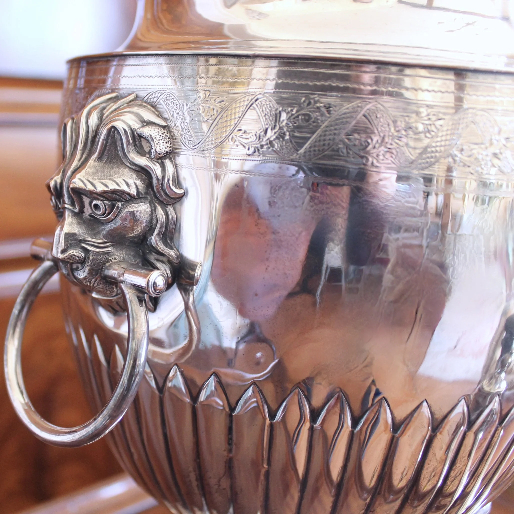 English Neoclassical Hot Water Urn, Silver