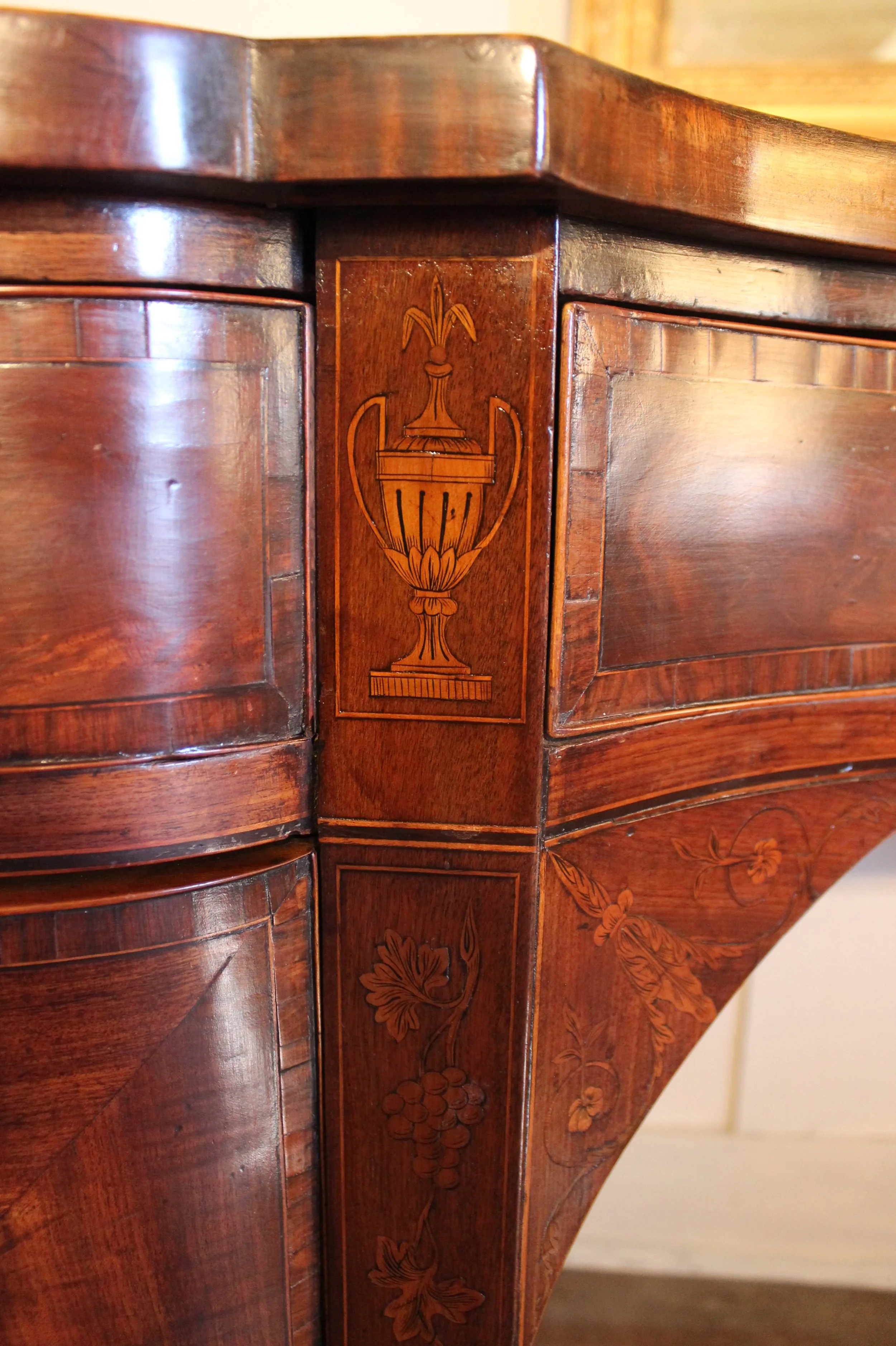 Large Georgian George III Inlaid Mahogany Sideboard