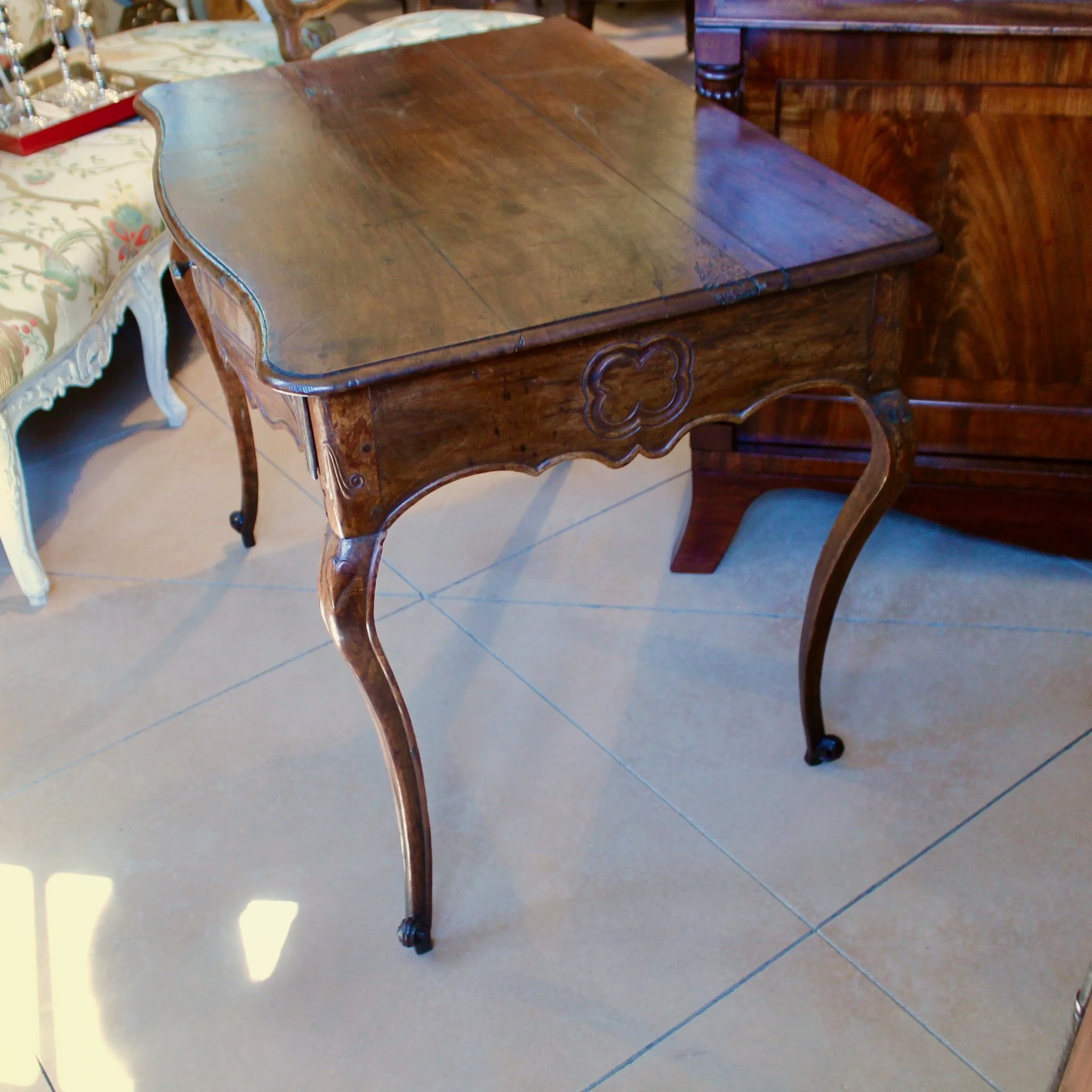 French-Provincial-Louis-XV-Period-Carved-Walnut-Writing-Table-Side-Table-side