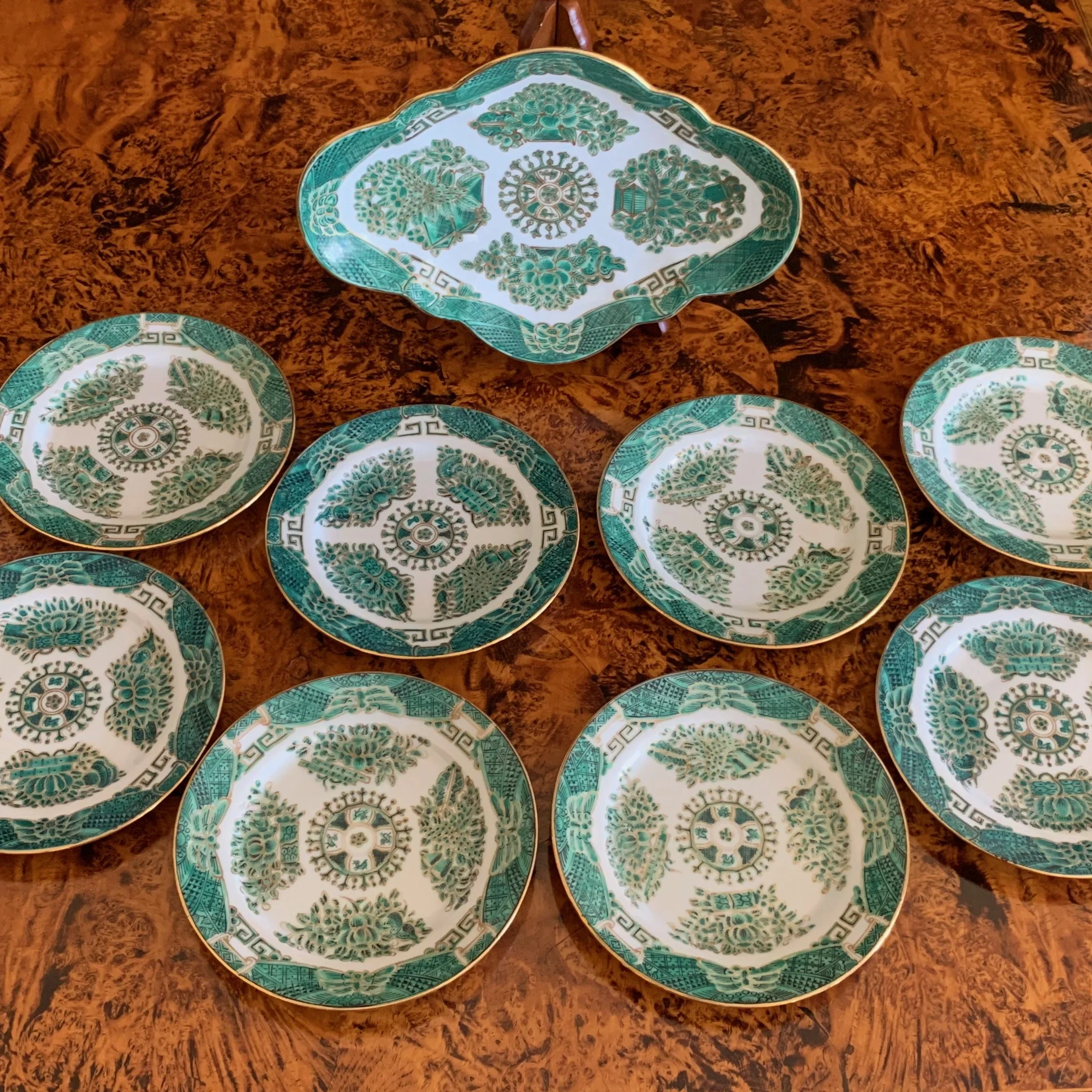 Green-Fitzhugh-Pattern-Chinese-Export-Porcelain-Plates
