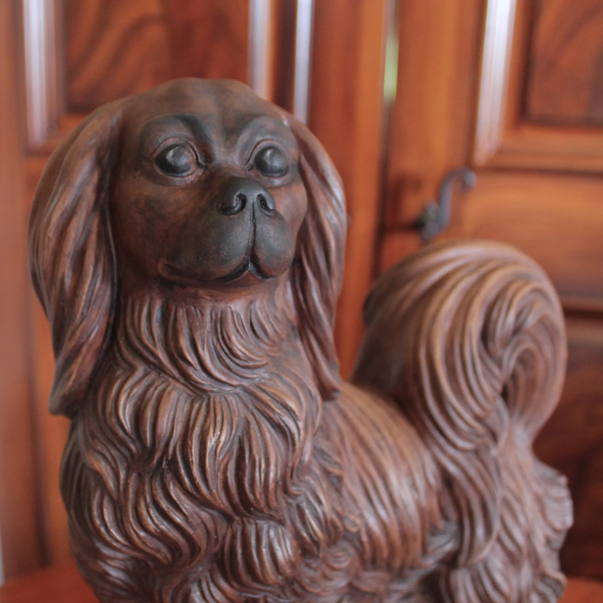 Large Terracotta King Charles Spaniel sculpture