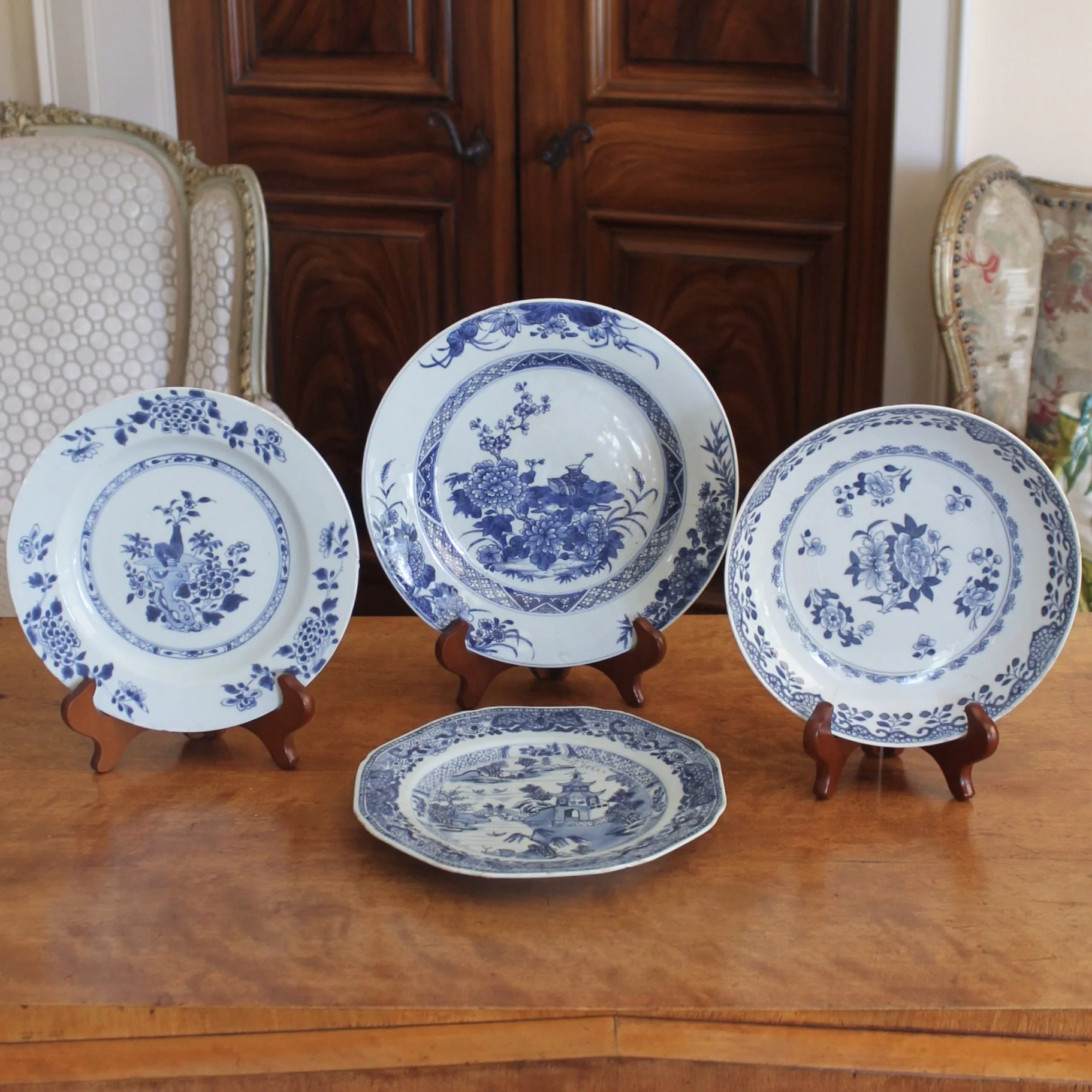 Chinese Export Porcelain Dishes, Blue and White