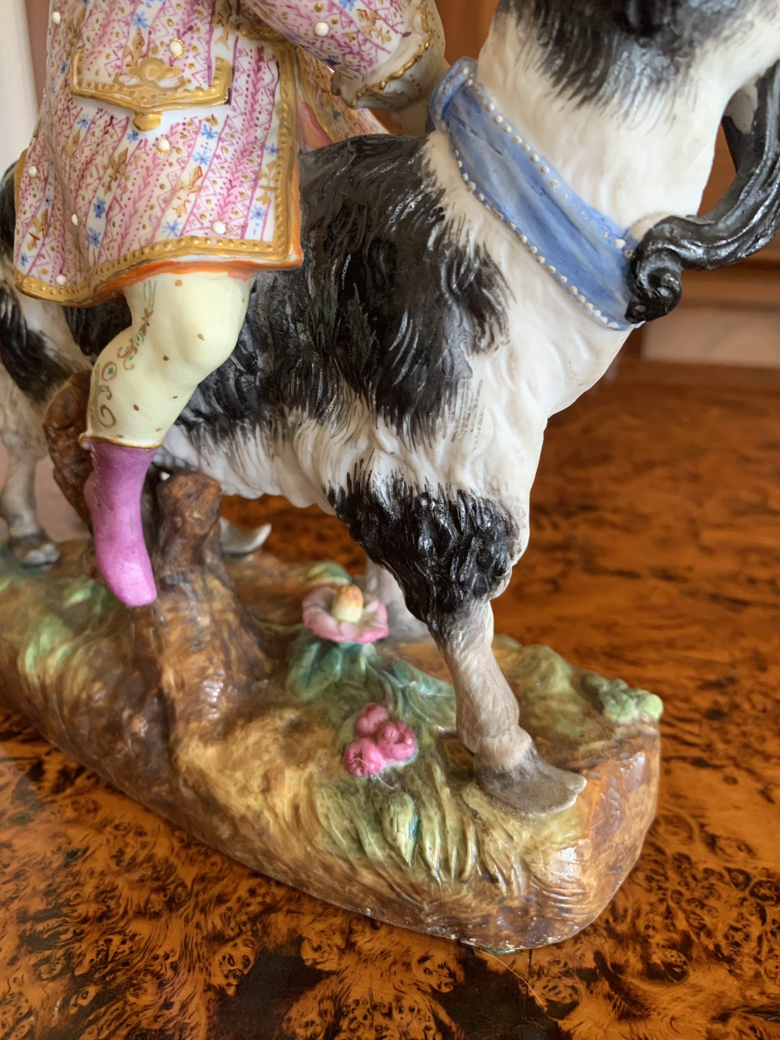 Goat and Rider Bisque Porcelain by Vion et Baury,  19th c.