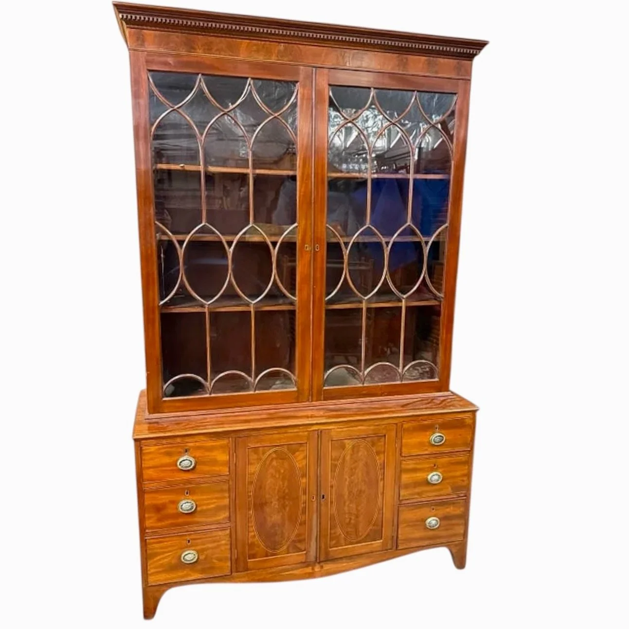 antique-Georgian-Figured-Mahogany-Glass-Front-Bookcase