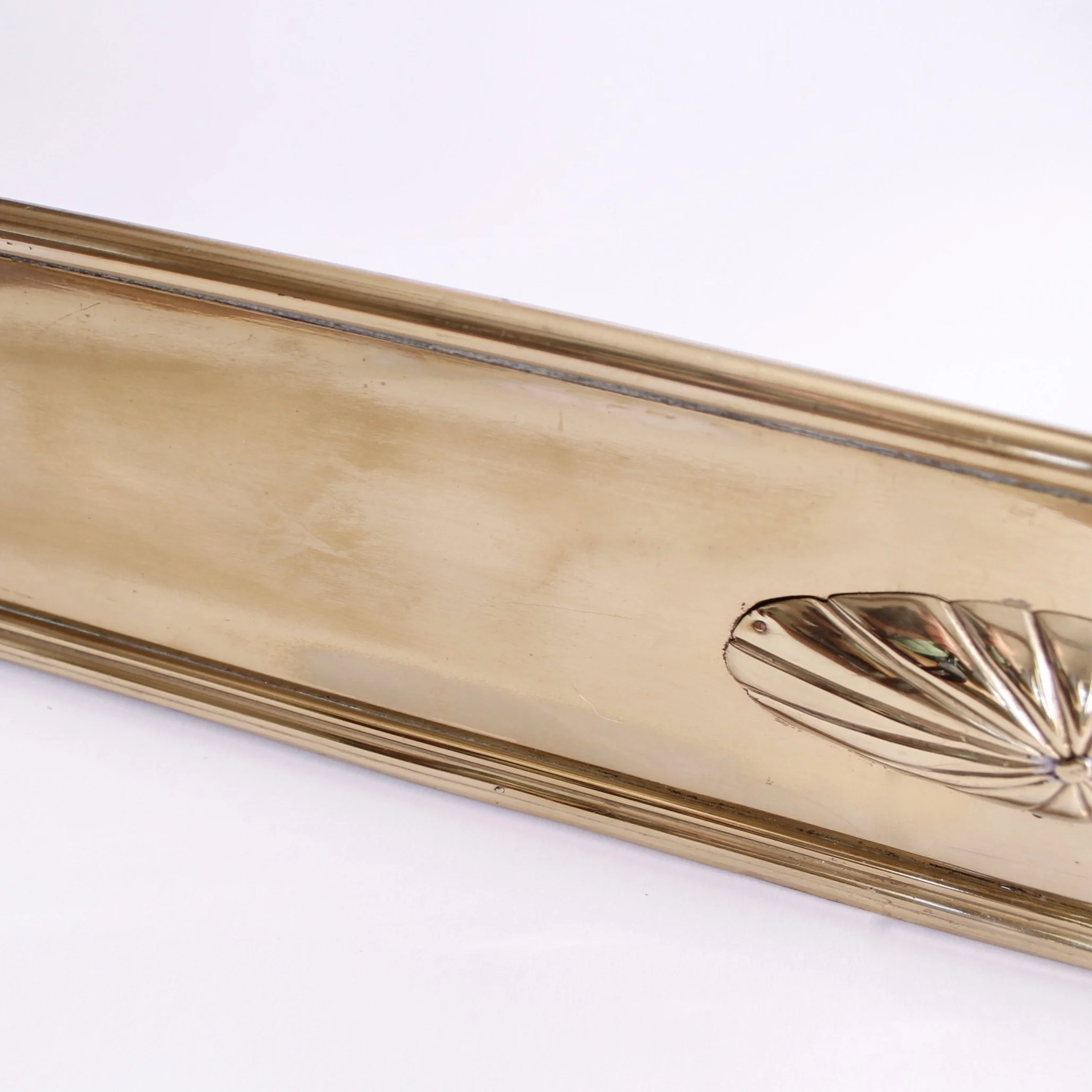 Edwardian Brass Fender with Applied Brass Elements
