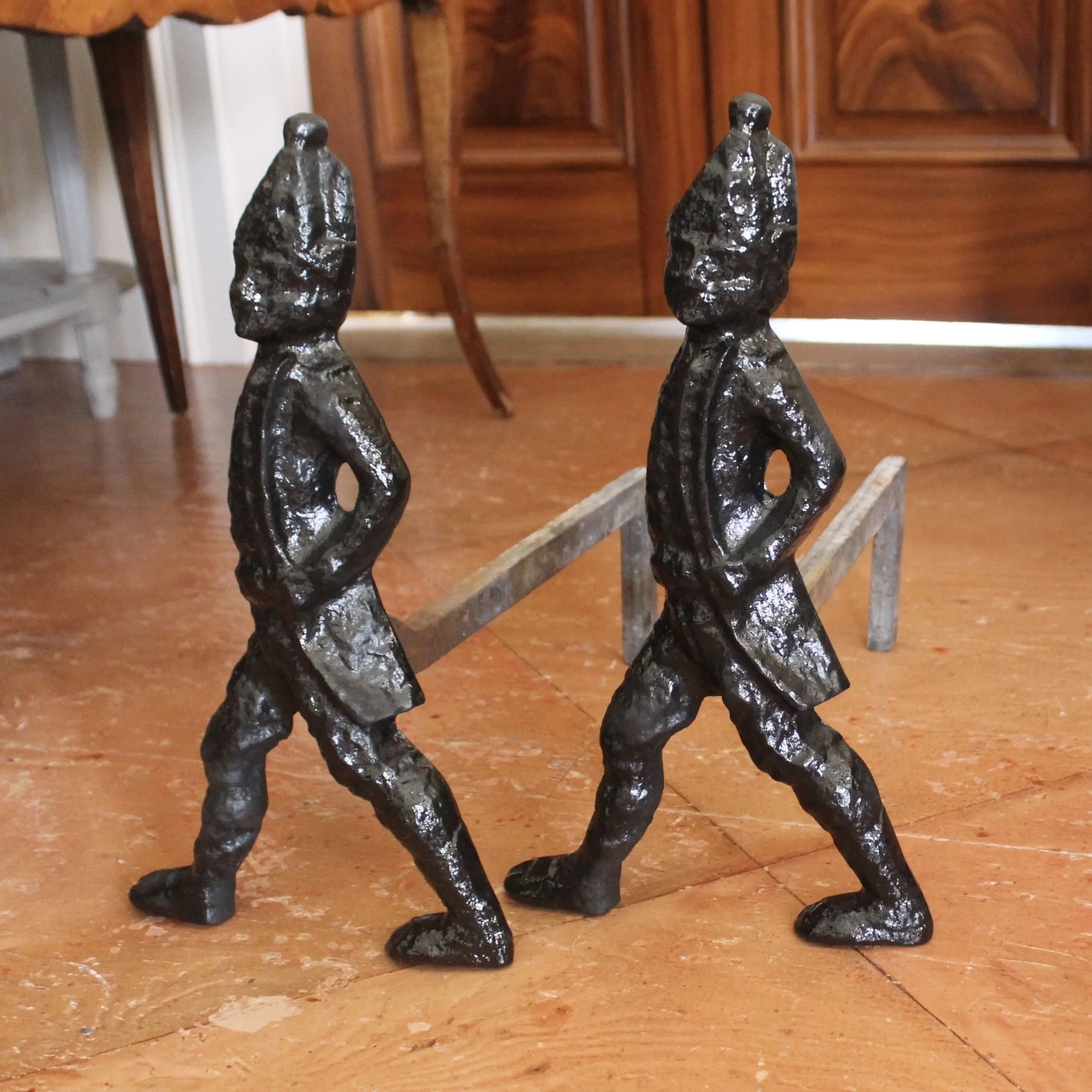 ir of American Cast Iron “Hessian Soldier” Andirons