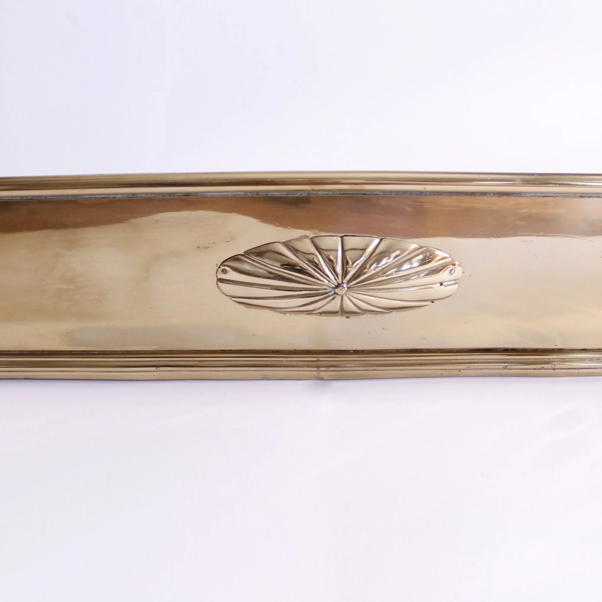 Edwardian Brass Fender with Applied Brass Elements