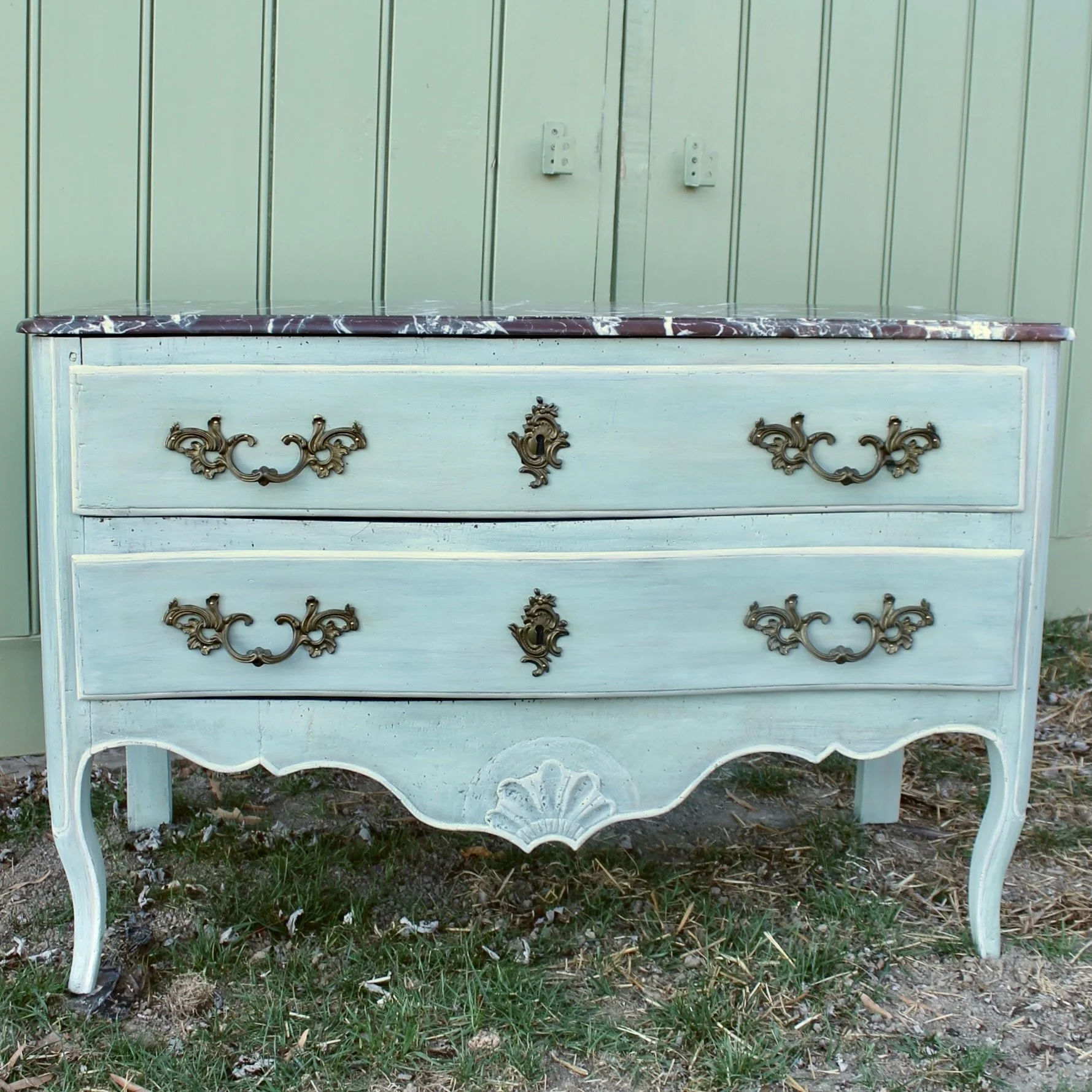 Louis-XV Period-Provincial-Commode-in-Celadon-Blue-Paint (3)-front
