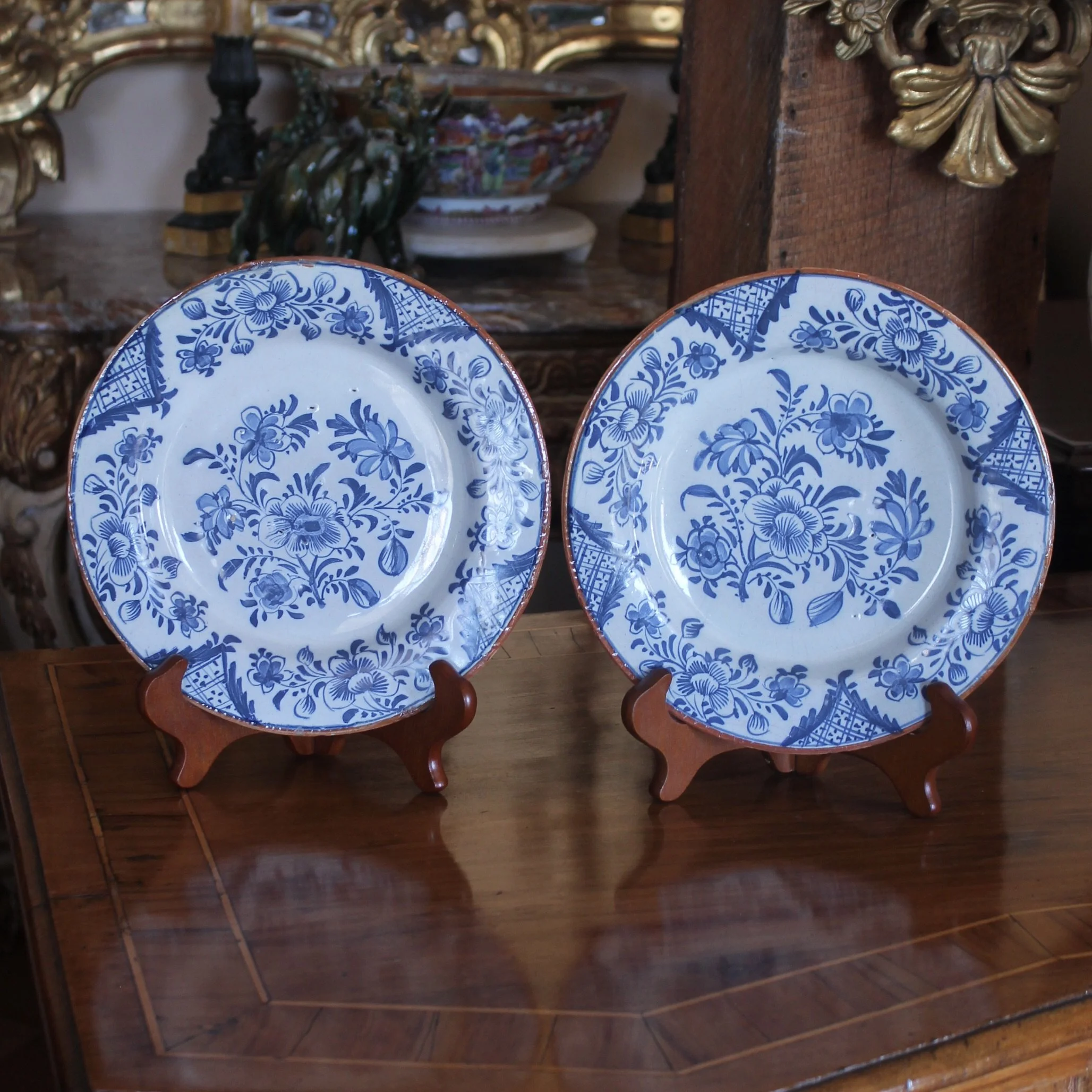 Trio of Blue and White Delft Plates
