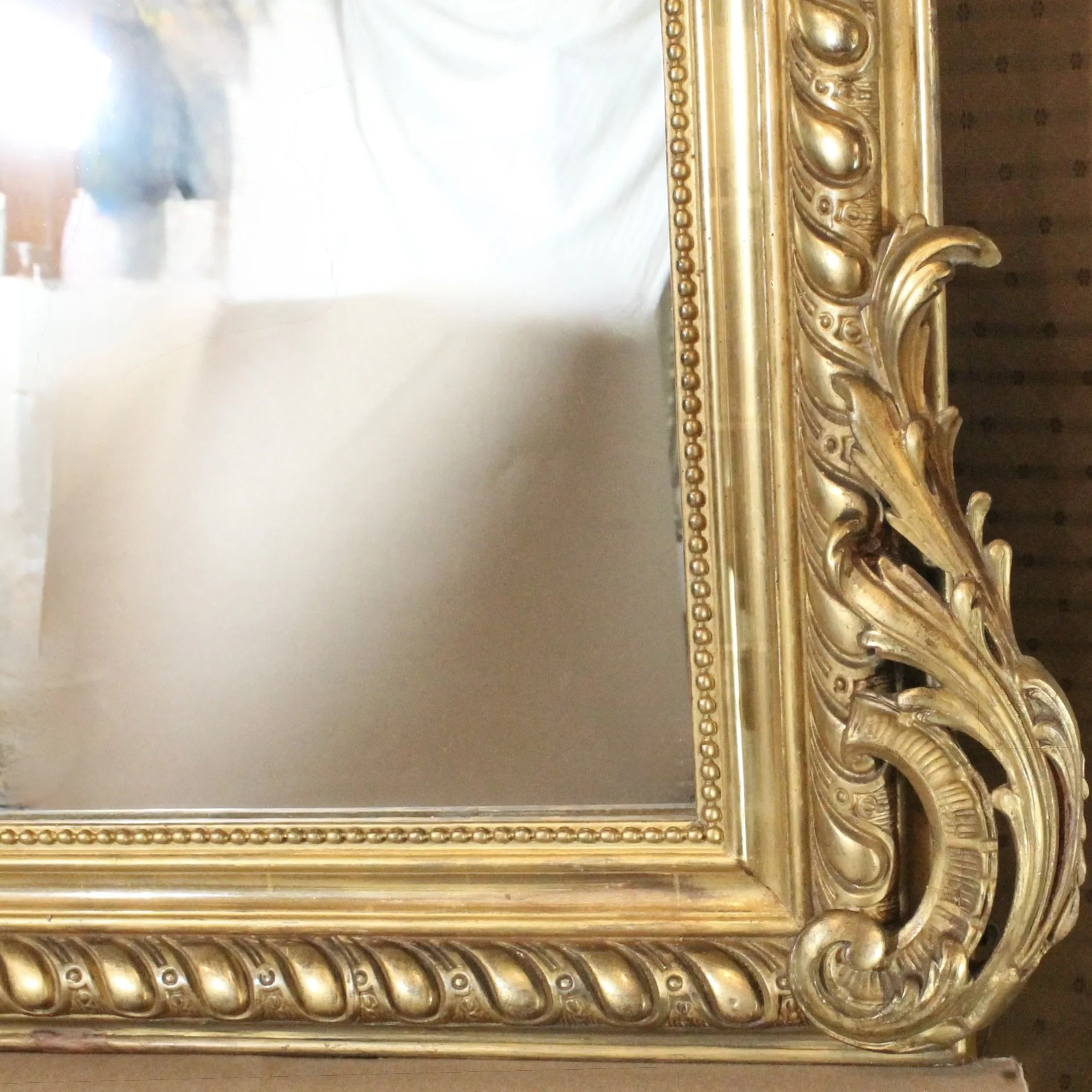 Louis Phillipe Giltwood Camel Back Rococo Crested Pier Mirror