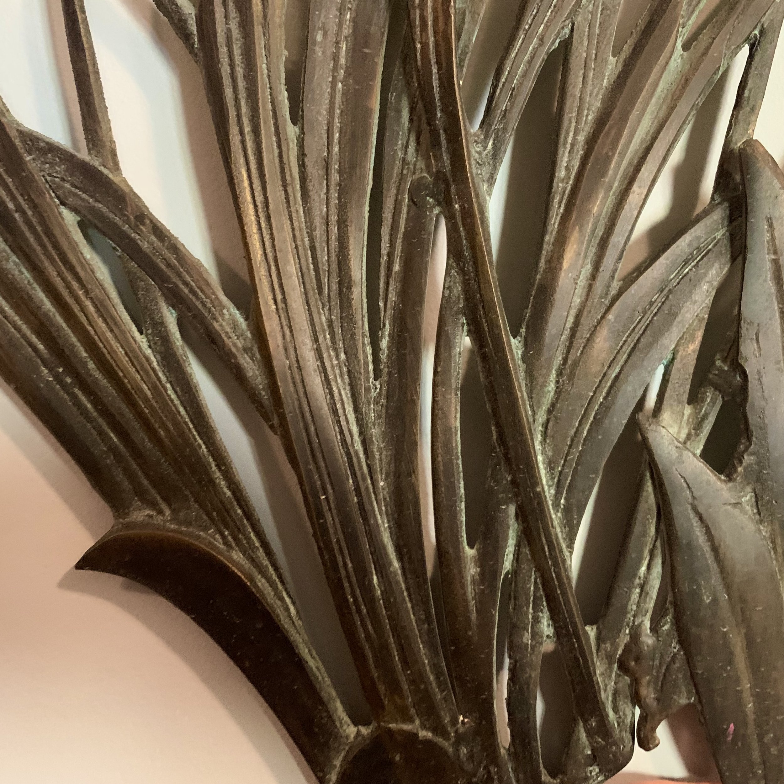 Brass Wheat Motif Wall Ornament